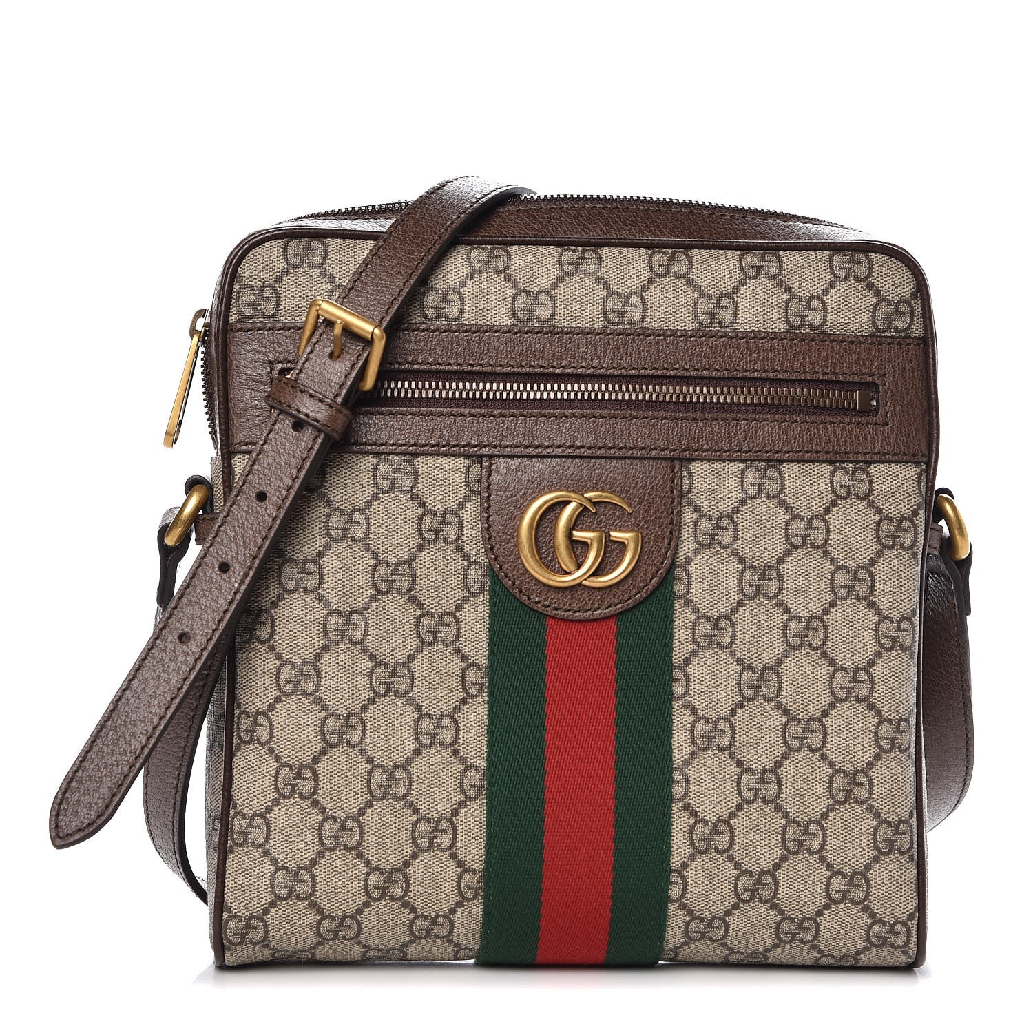 GUCCI GG Supreme Monogram Web Small Ophidia Messenger Bag Brown 332543 ...