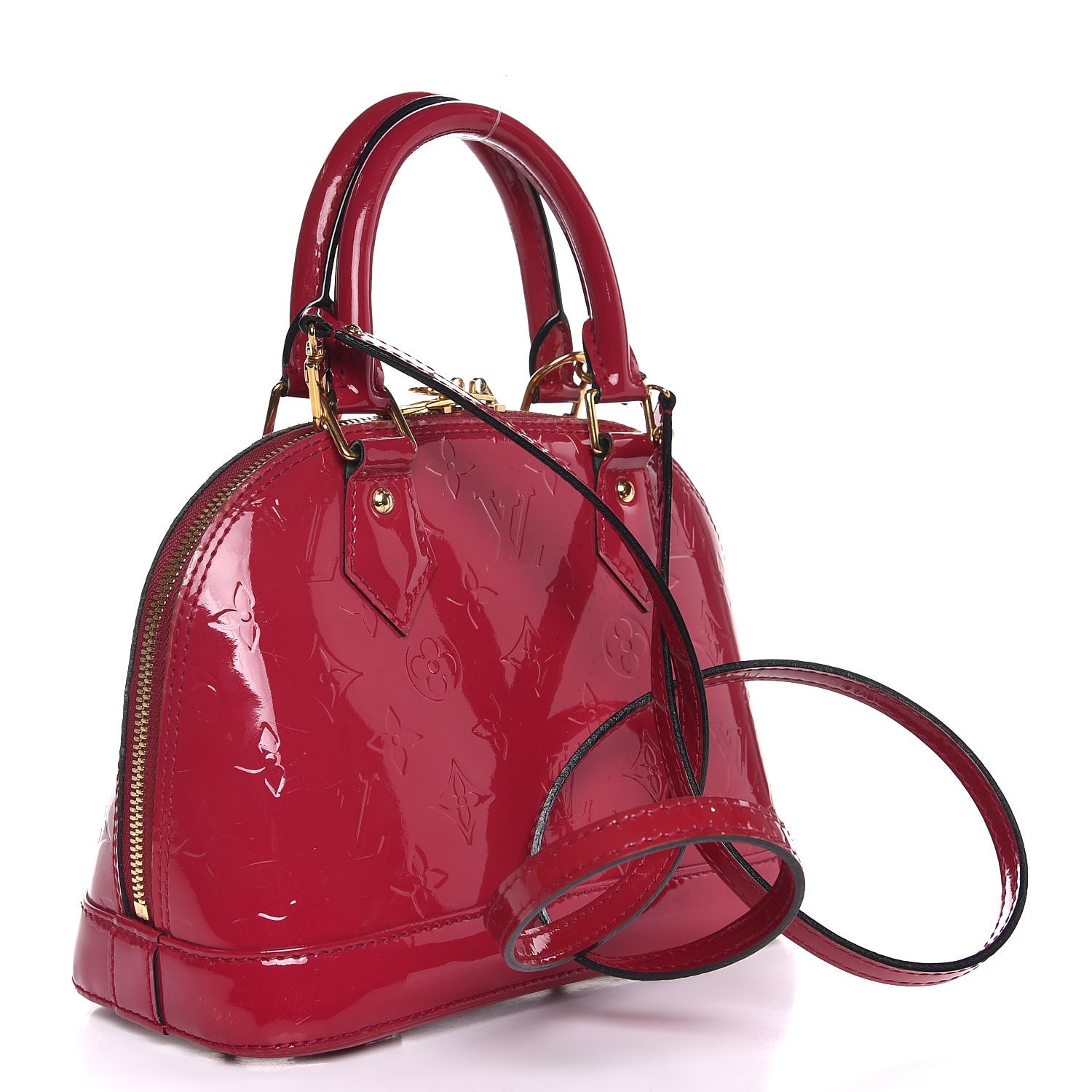 Louis Vuitton Alma Monogram Vernis BB Rose Ballerine in Patent Leather with  Brass - US