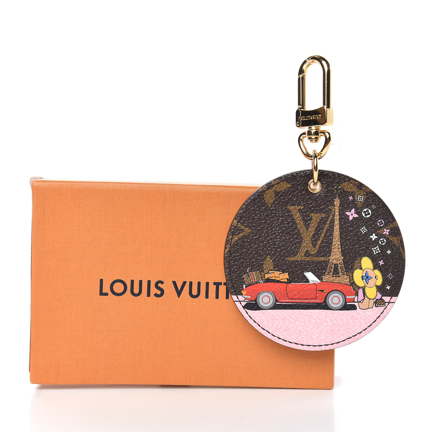 LOUIS VUITTON Monogram Vivienne Xmas Paris Bag Charm Key Holder 474007