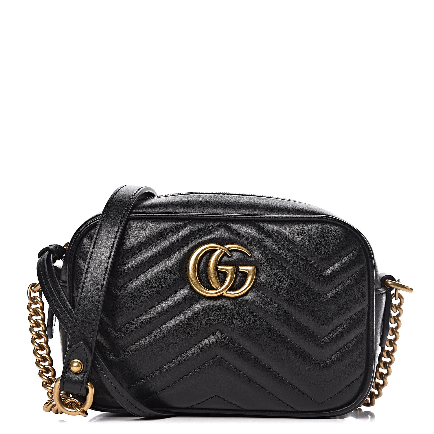 gucci calfskin matelasse mini gg marmont bag black