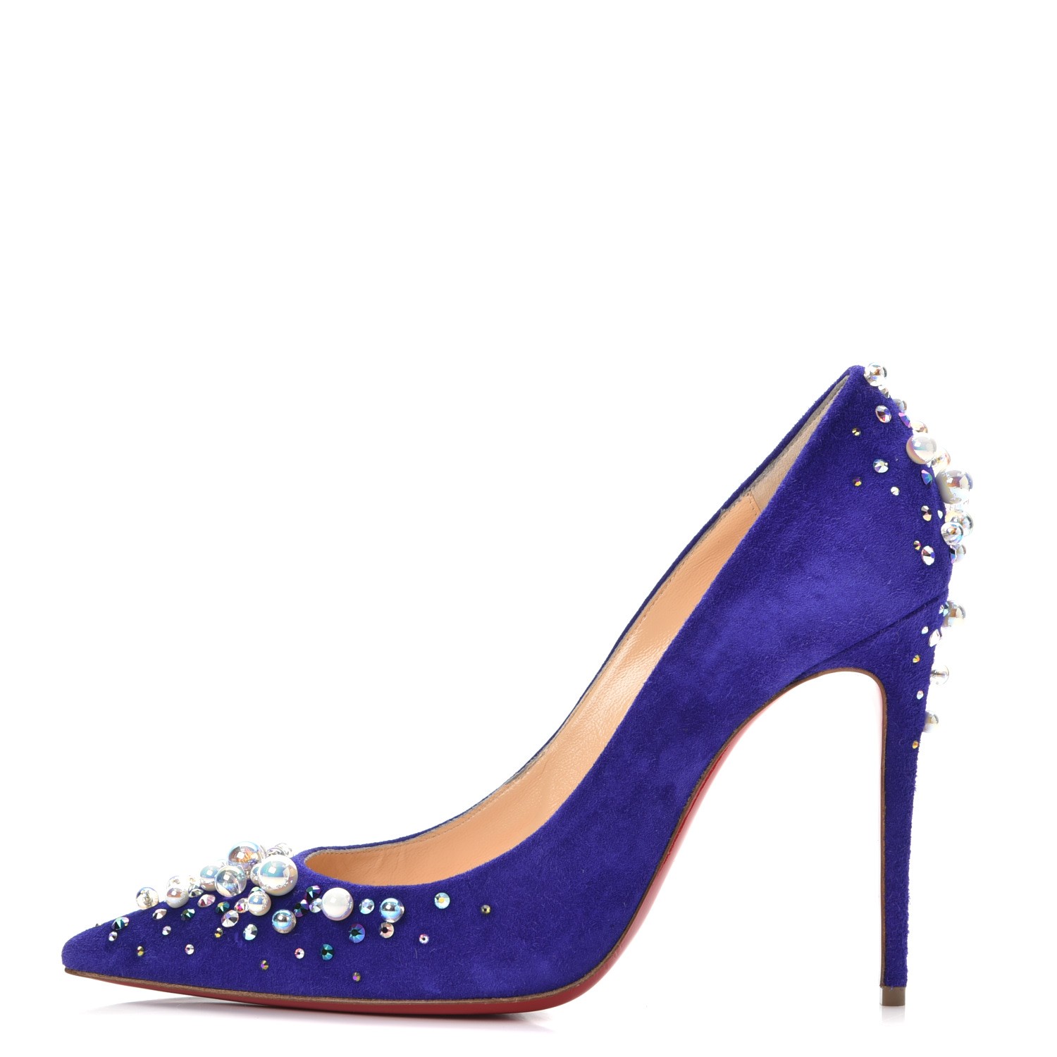 CHRISTIAN LOUBOUTIN Suede Candidate 100 Pumps 37 Purple 240760 ...