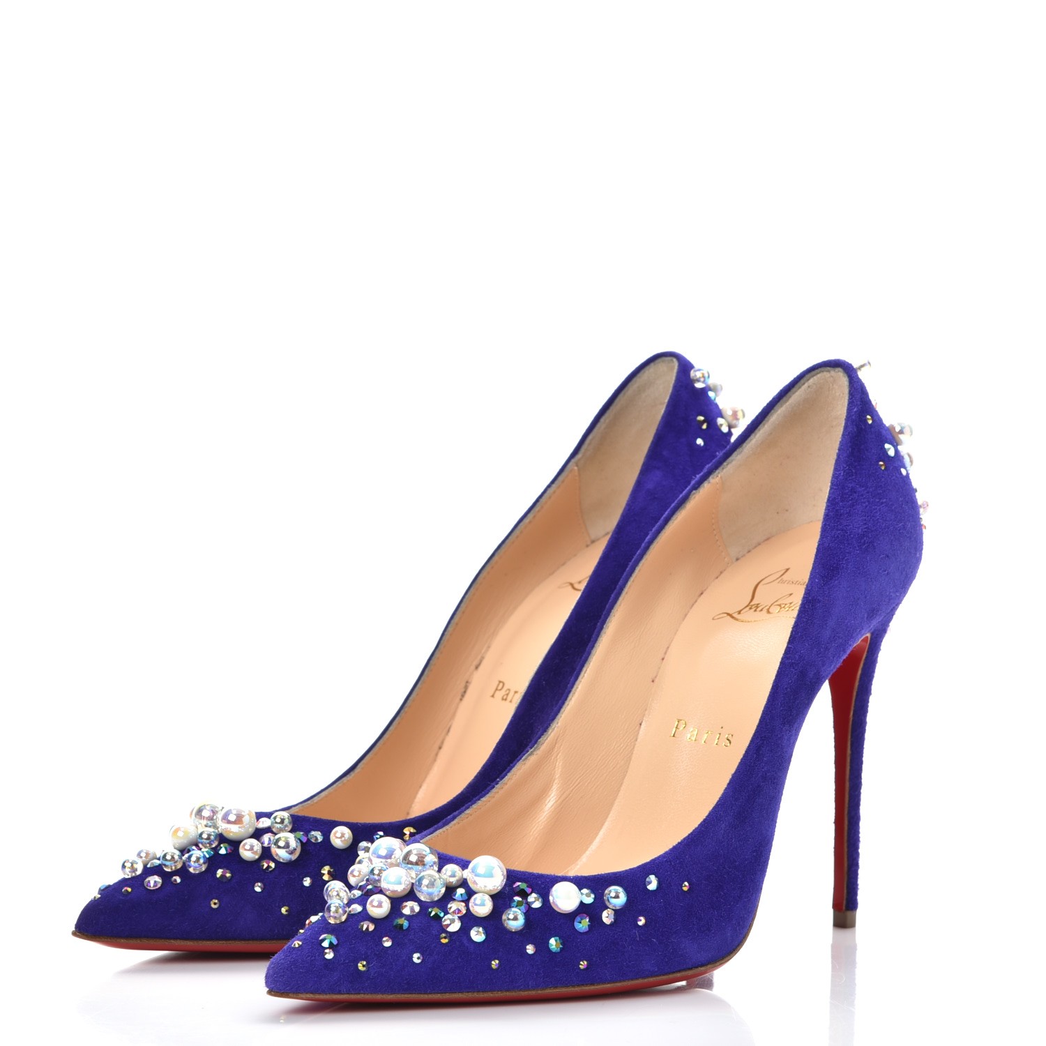 CHRISTIAN LOUBOUTIN Suede Candidate 100 Pumps 37 Purple 240760 ...