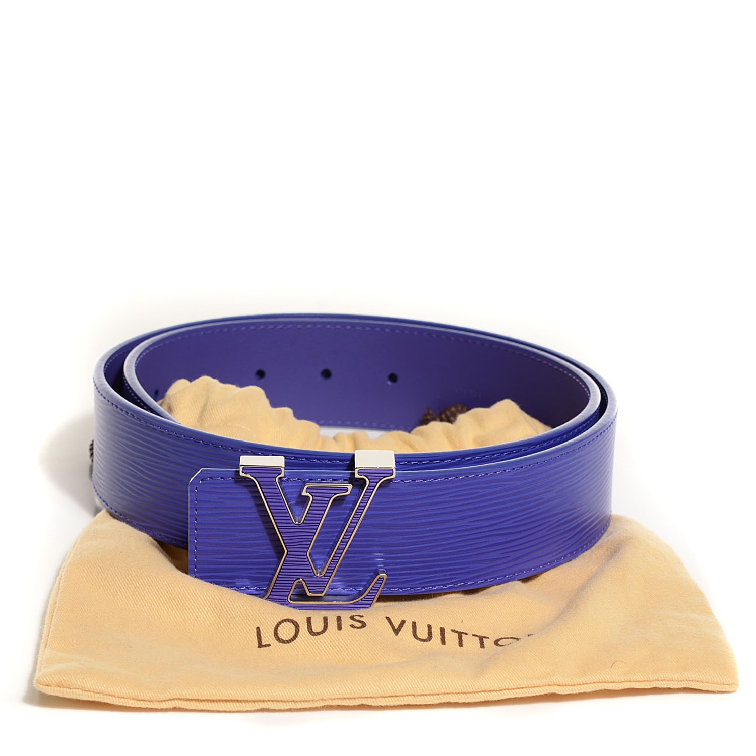 Louis Vuitton Men's Light Gray Leather LV Prism 40 MM Belt M0165