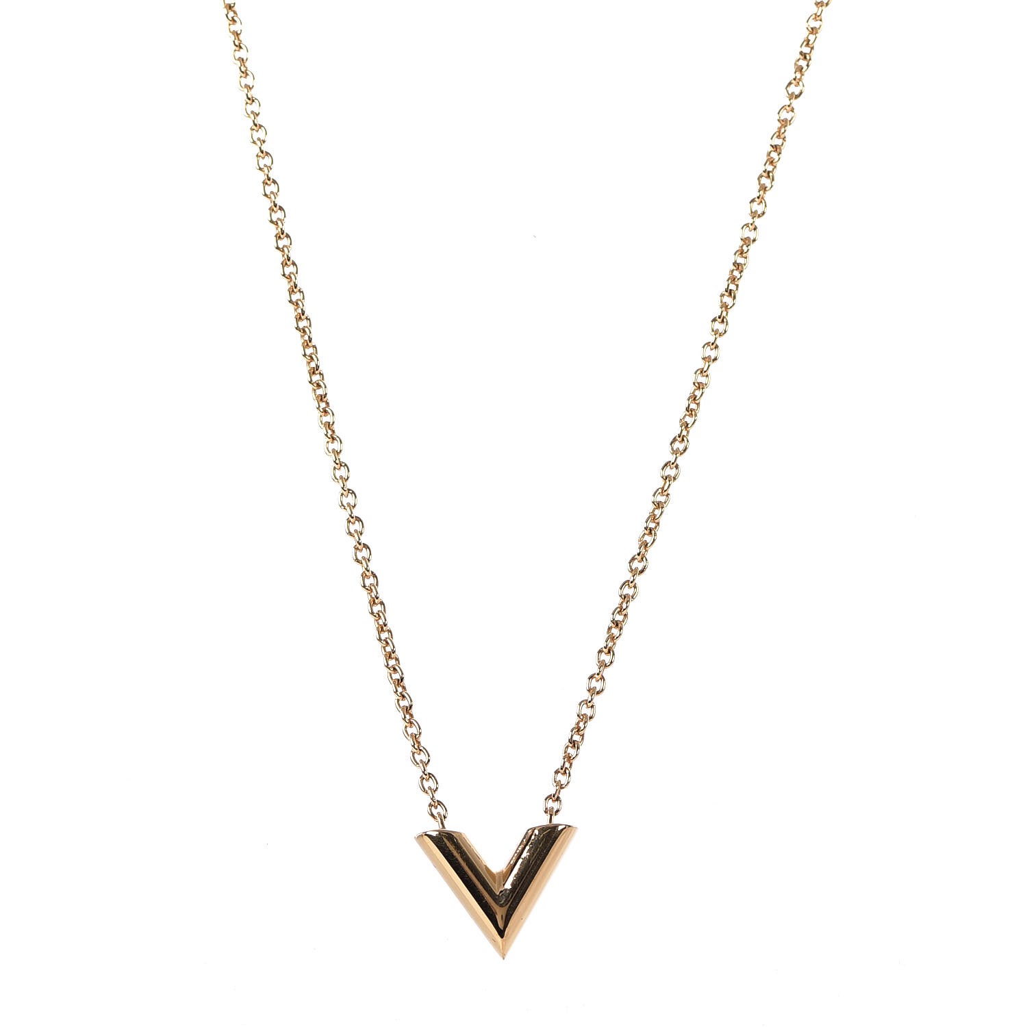 LOUIS VUITTON Essential V Necklace Gold 327832