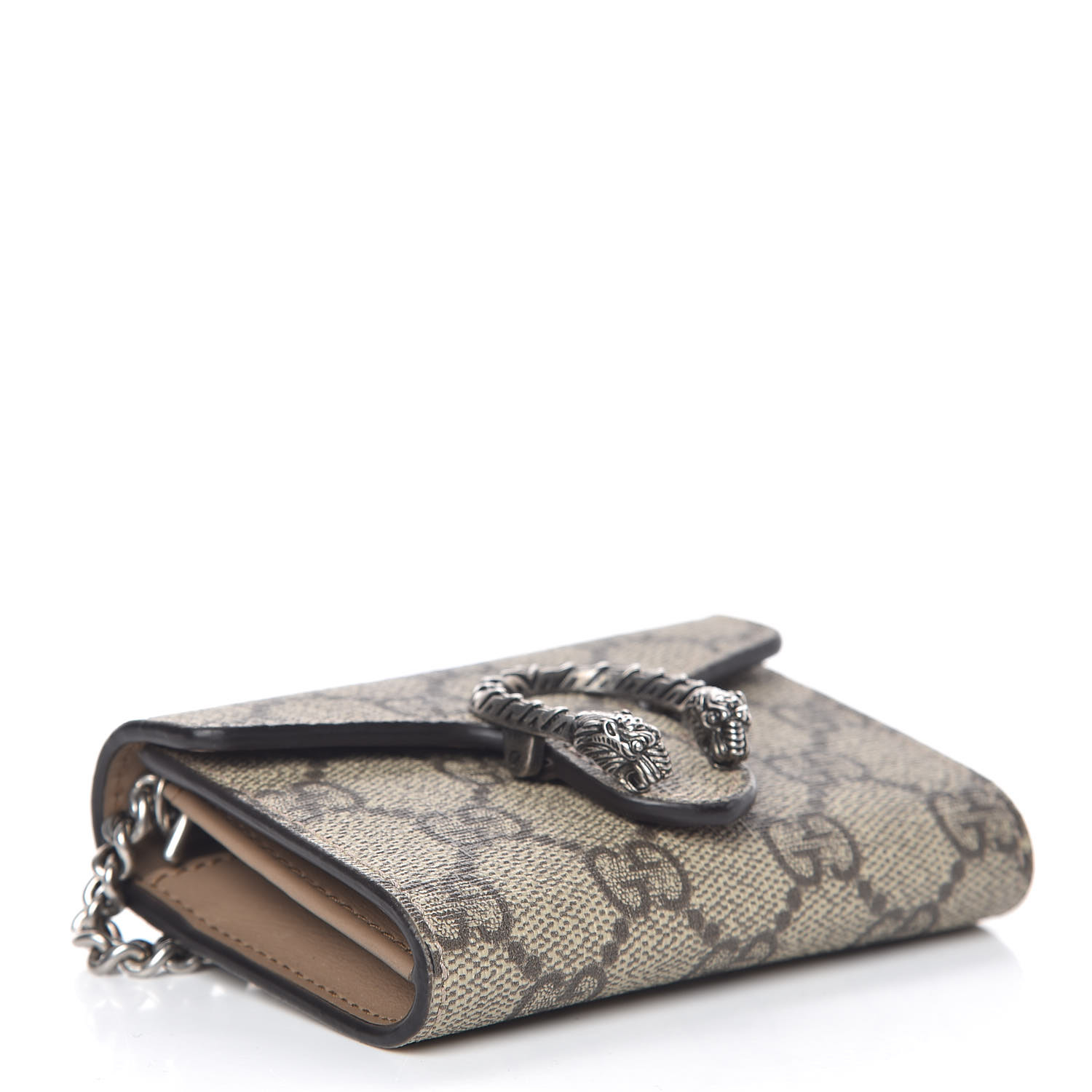 GUCCI GG Supreme Monogram Dionysus Coin Purse Taupe 440263