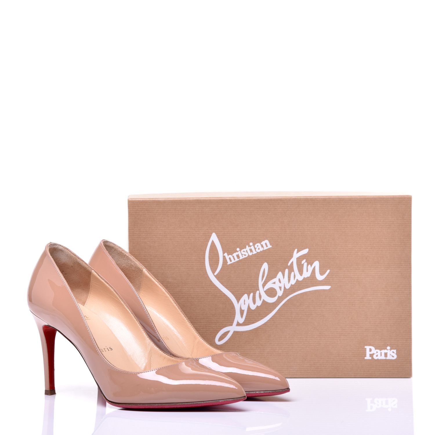 Christian Louboutin Nude Pigalle 120 Patent Calf Pumps 
