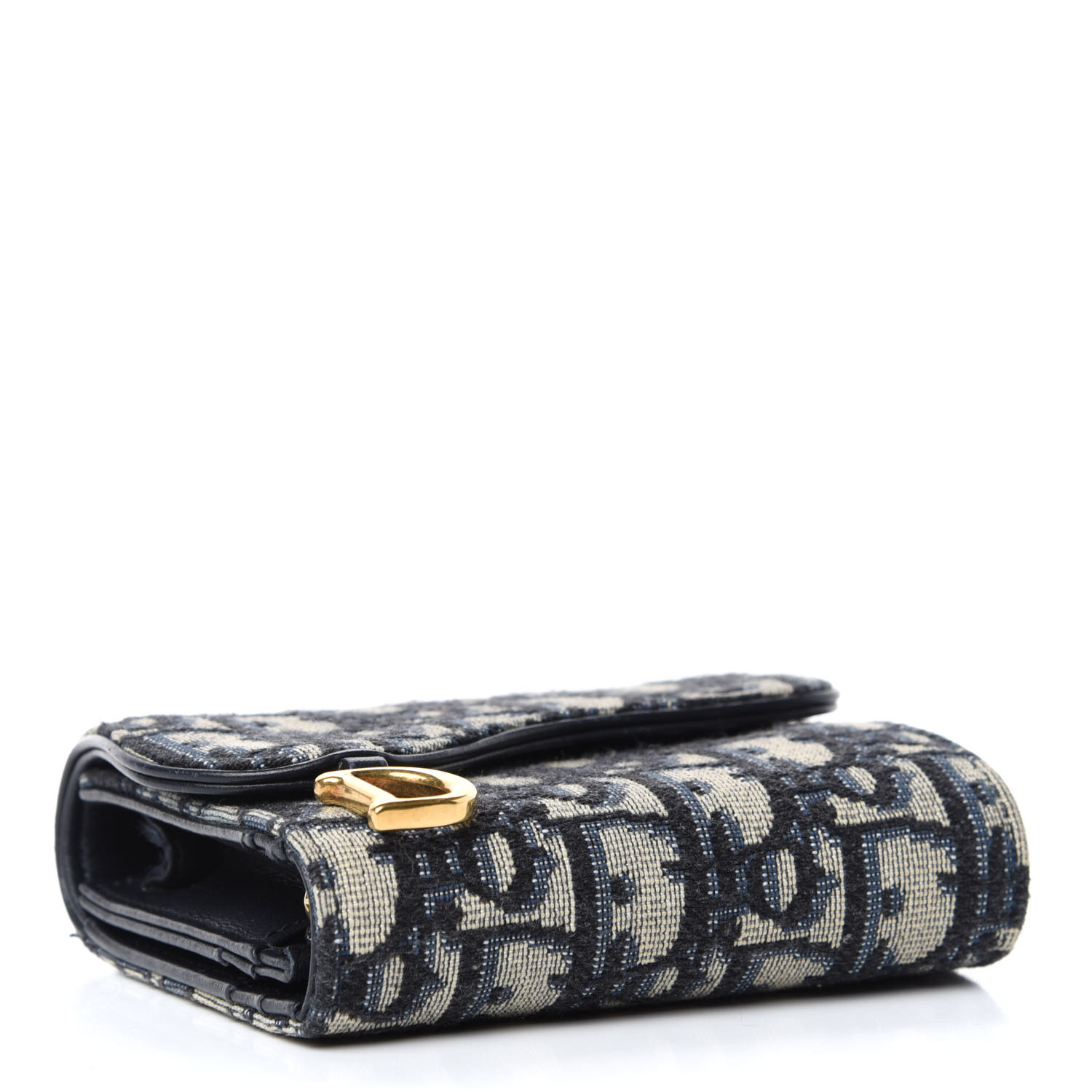 saddle lotus wallet blue dior oblique jacquard