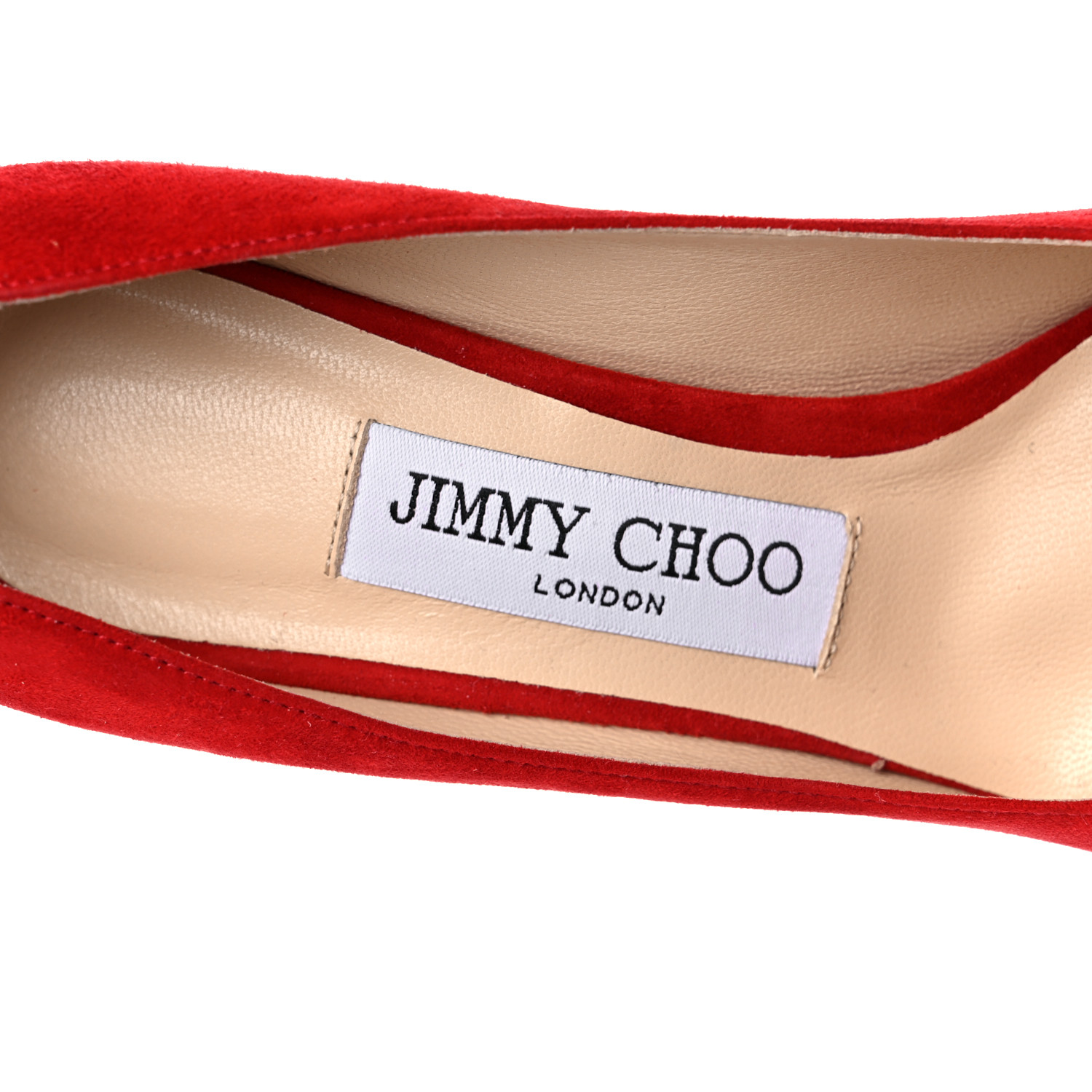 JIMMY CHOO Suede Romy 100 Pumps 35 Red | FASHIONPHILE