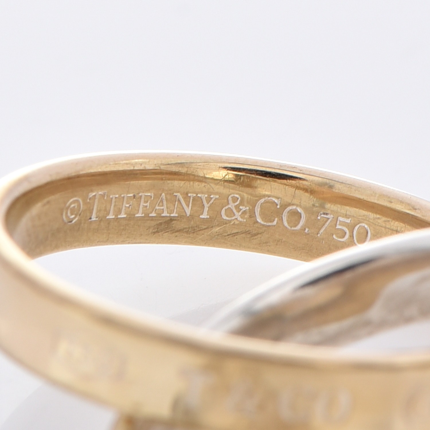 TIFFANY Sterling Silver 18K Yellow Gold 1837 Interlocking Circles Ring ...
