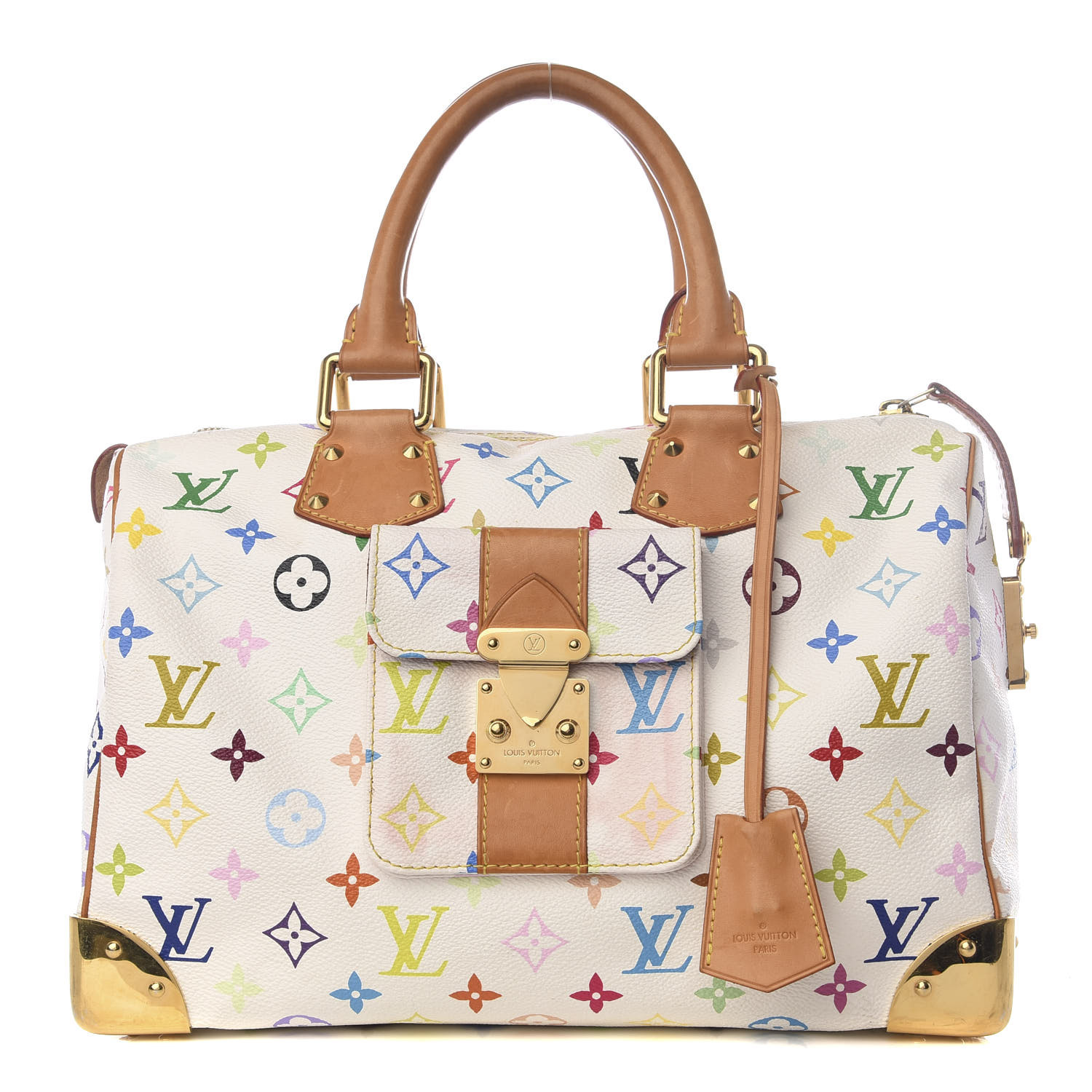 LOUIS VUITTON Monogram Multicolor Speedy 30 White 581359