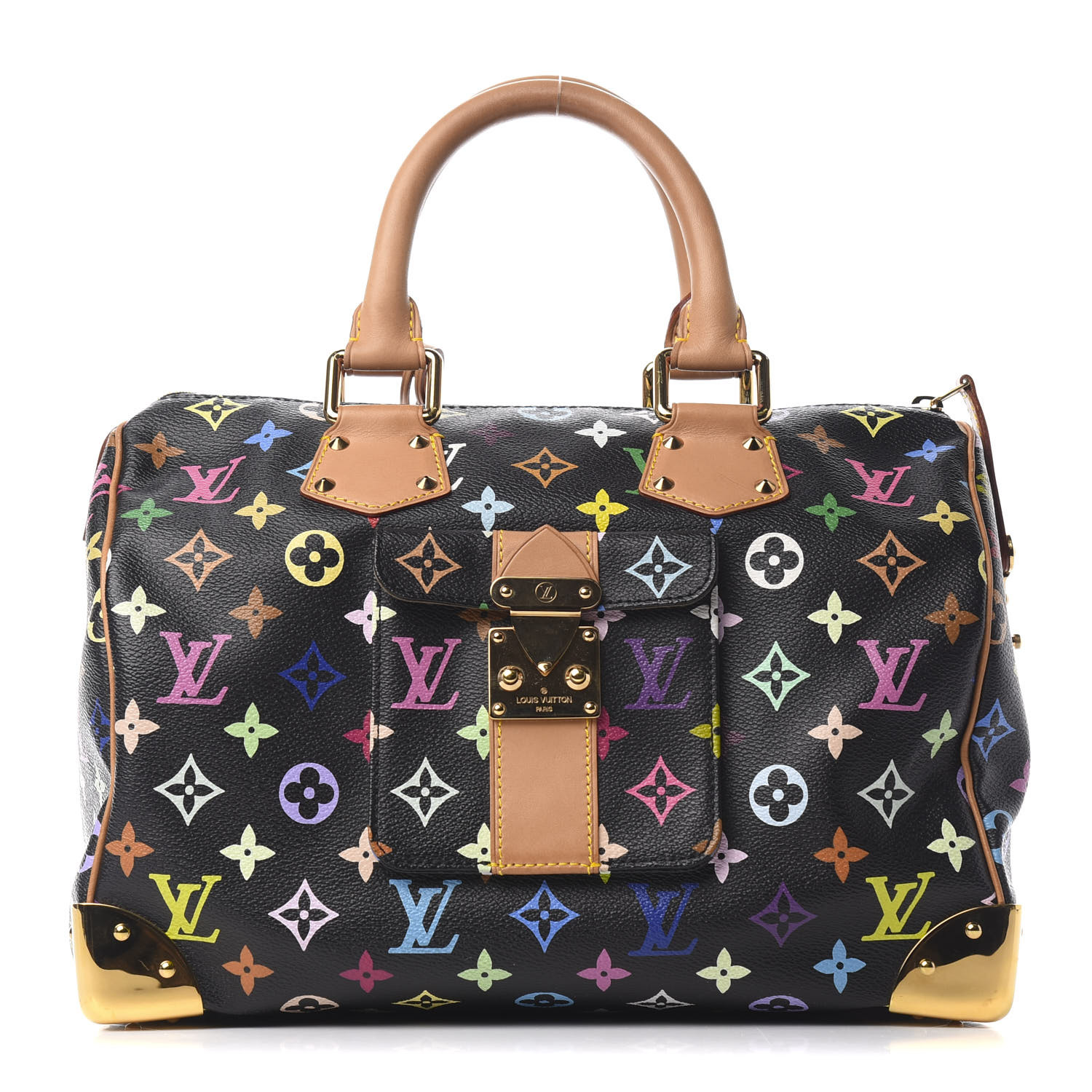 LOUIS VUITTON Monogram Multicolor Speedy 30 Black 19803