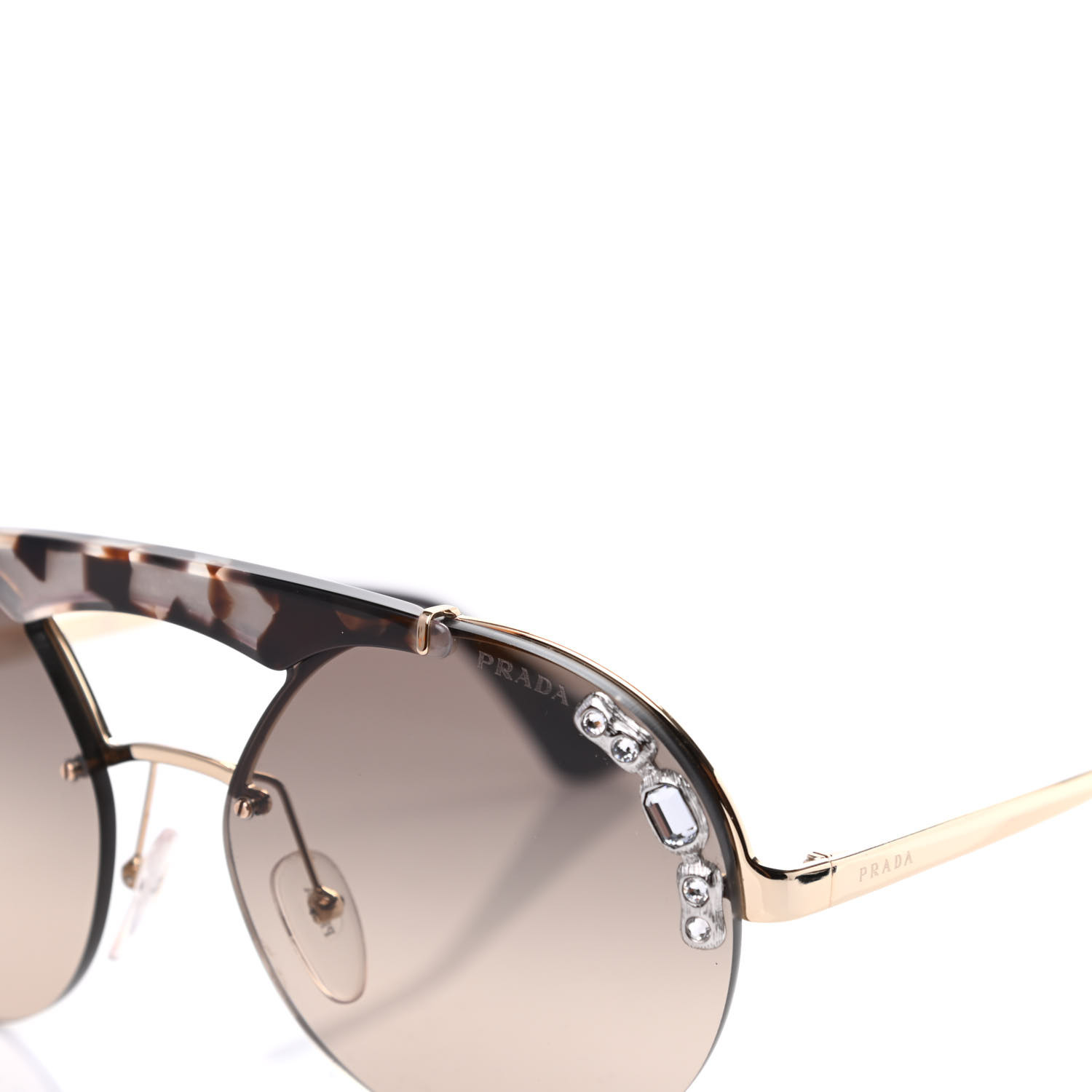 prada women's round 37mm sunglasses