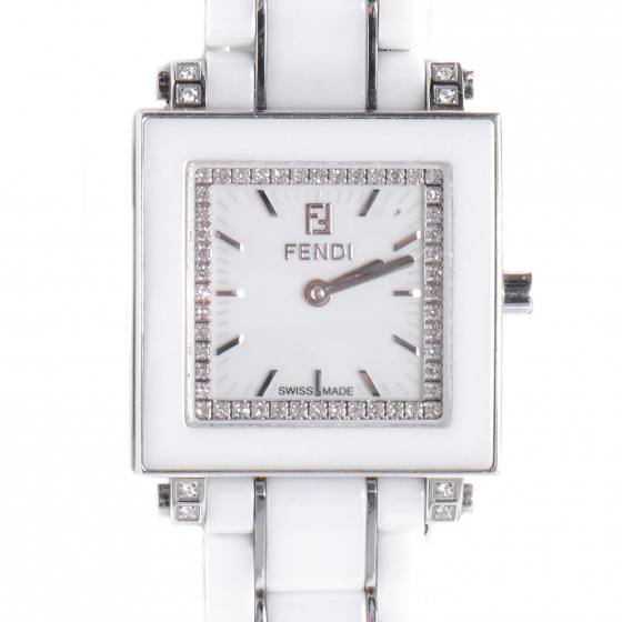 FENDI Ceramic Stainless Steel Diamond 