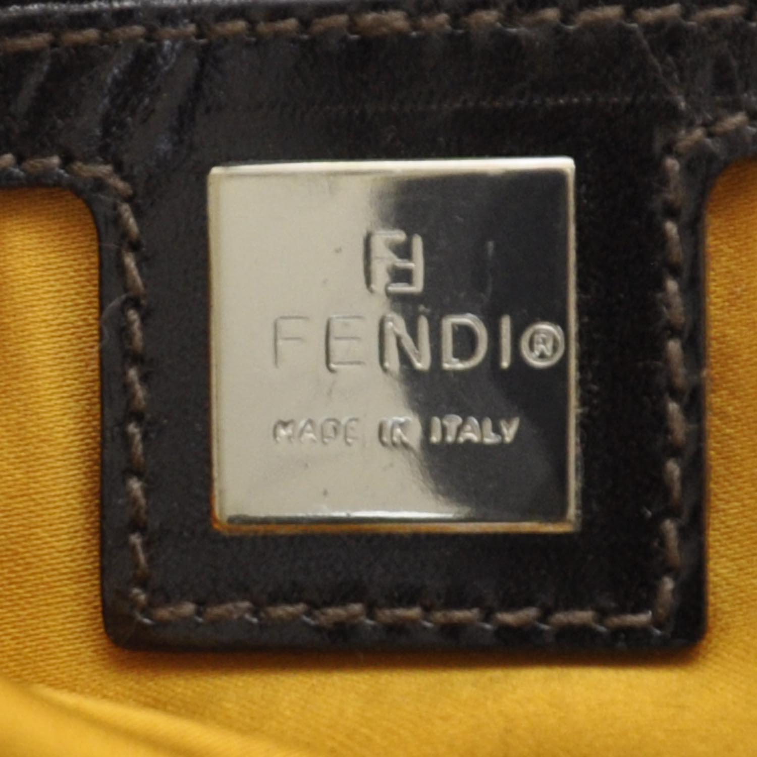 FENDI Wool Zucca Embroidered Baguette 33393