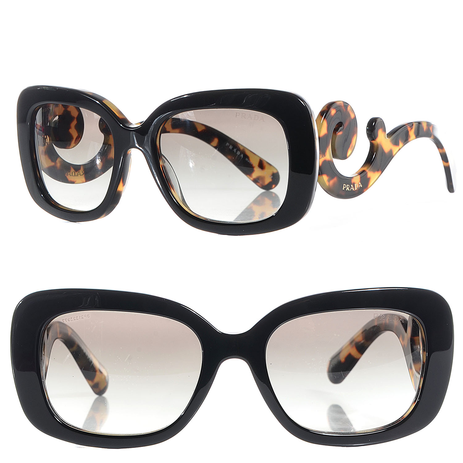 PRADA Tortoise Shell Baroque Sunglasses 