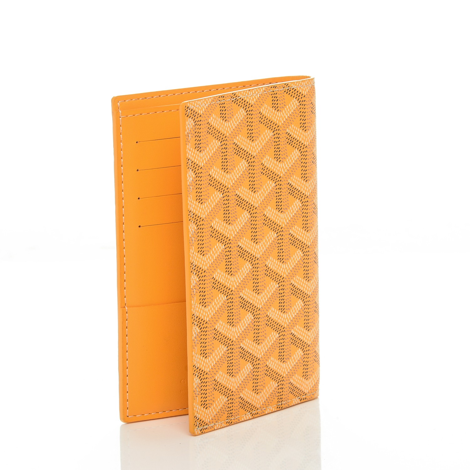 GOYARD Goyardine Passport Wallet Yellow 