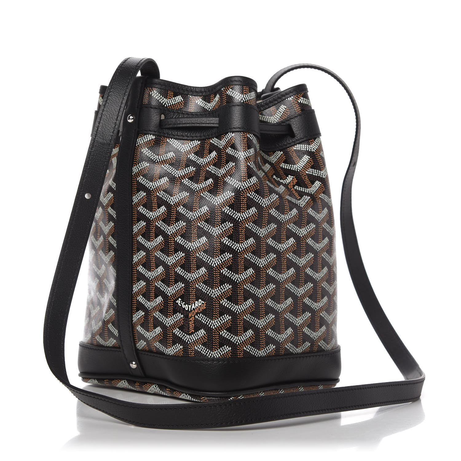 GOYARD Goyardine Petit Flot Bucket Bag PM Black 790361 FASHIONPHILE