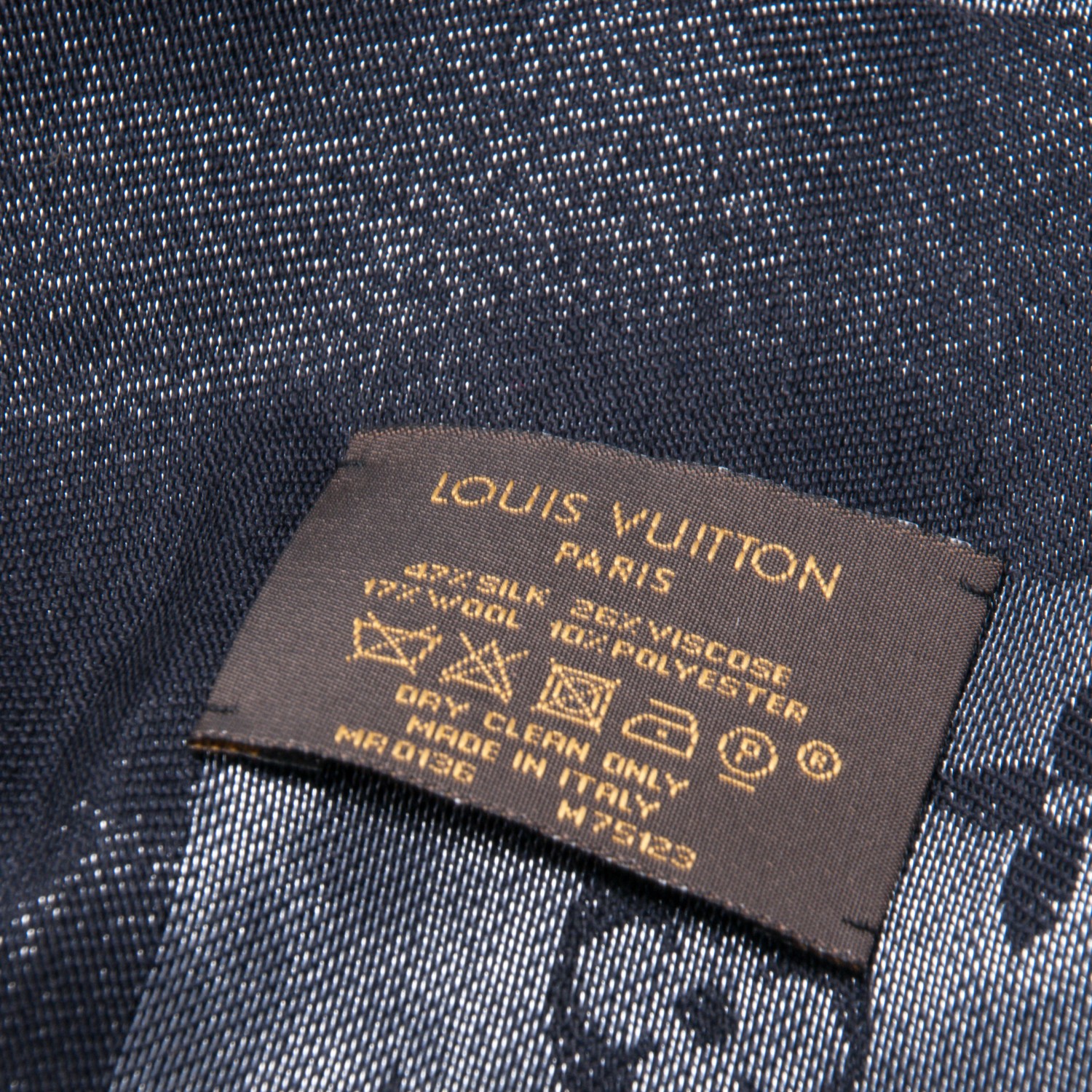 Louis Vuitton monogram shine greige shawl Grey Silk Polyester Wool