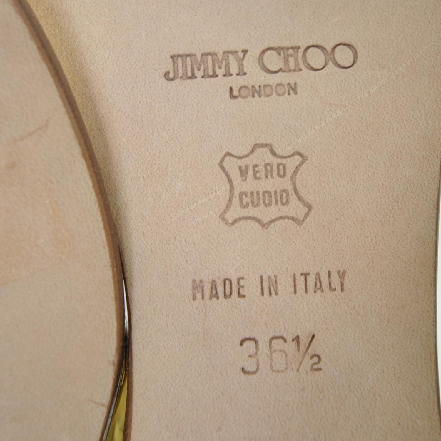 JIMMY CHOO Leather Lulu Gladiator Sandals 36.5 Metallic Gold 24956