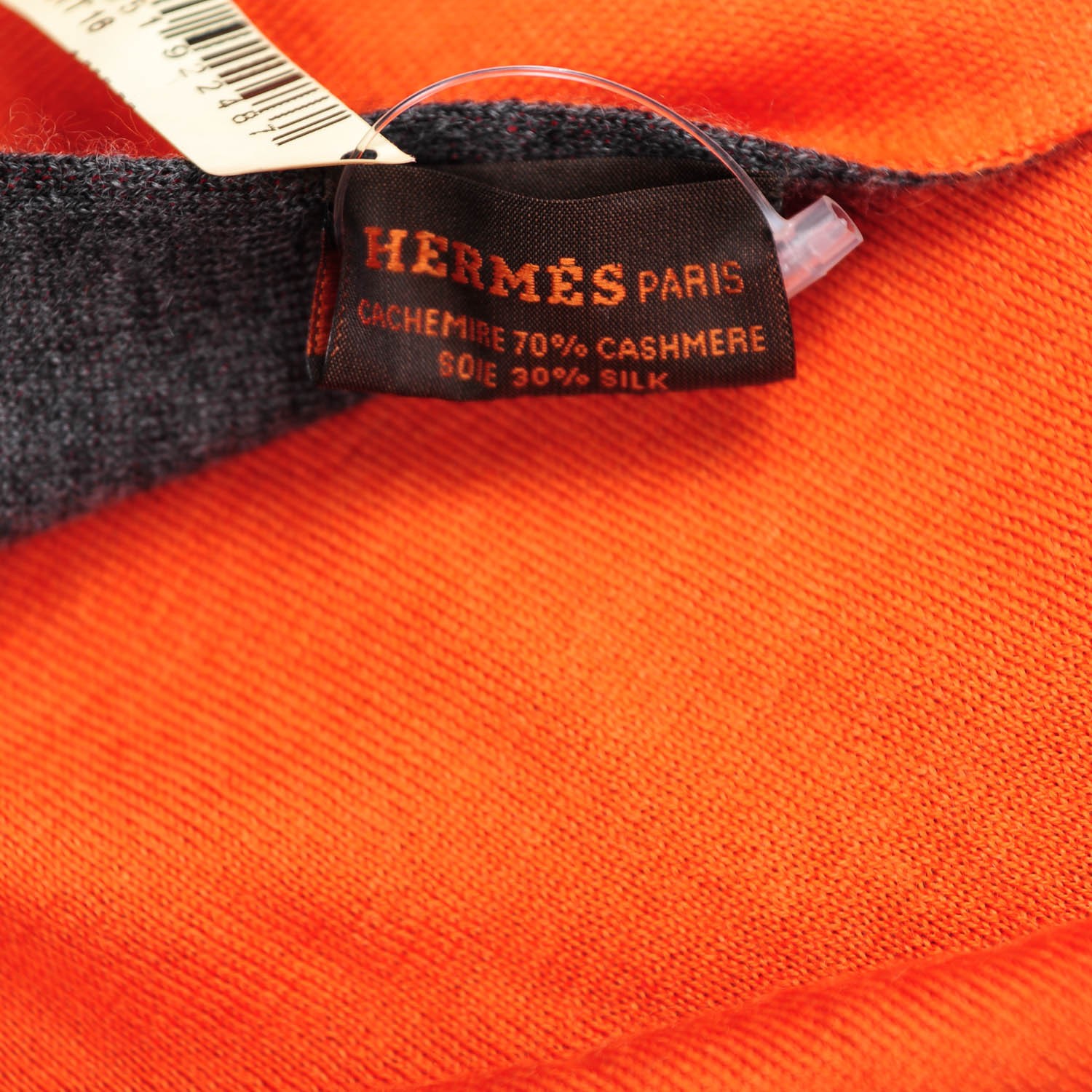 HERMES Cashmere Silk Aller Retour Scarf Orange Flannelle 147082
