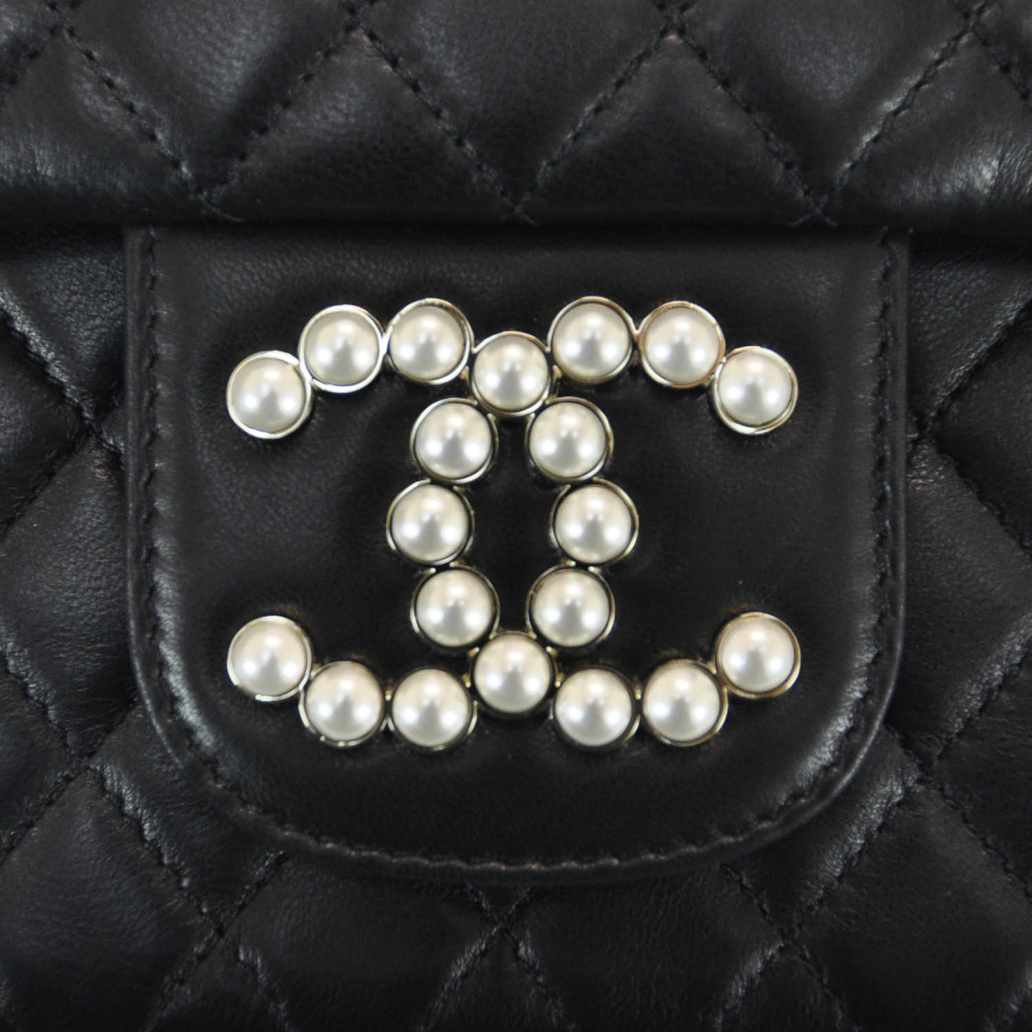 chanel mules pearls and lambskin