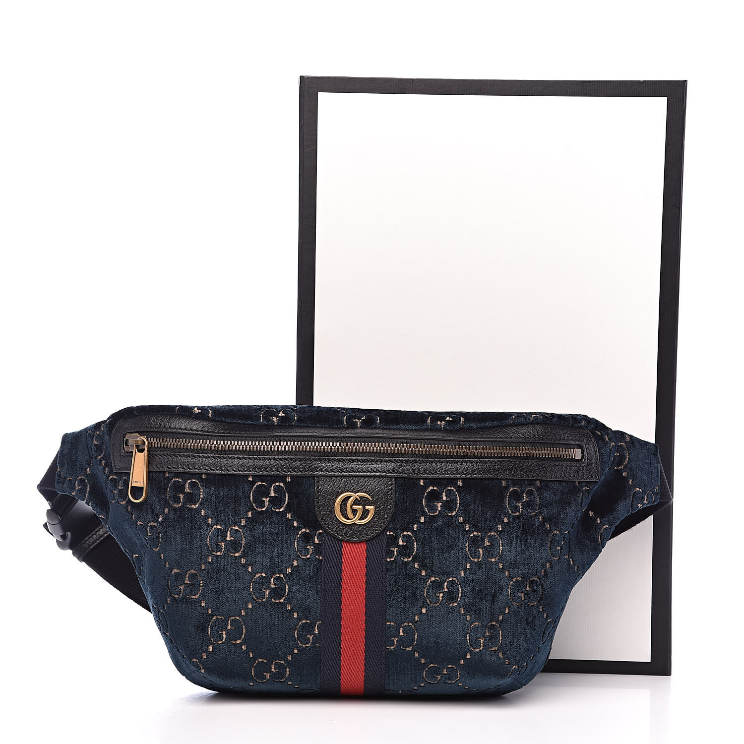 GUCCI GG Monogram Velvet Belt Bag Blue 509226