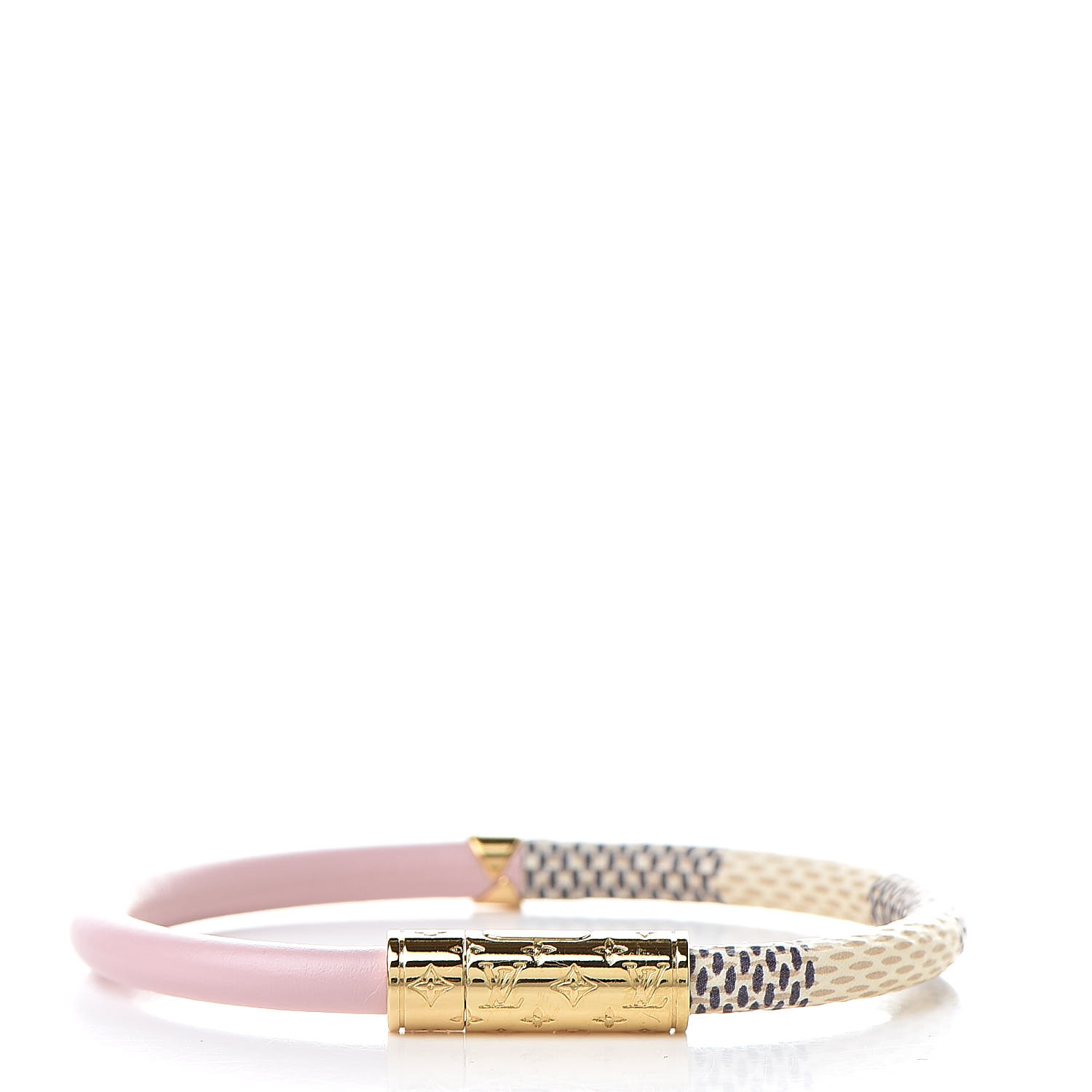 LOUIS VUITTON Damier Azur Daily Confidential Bracelet 17 Pink 517893