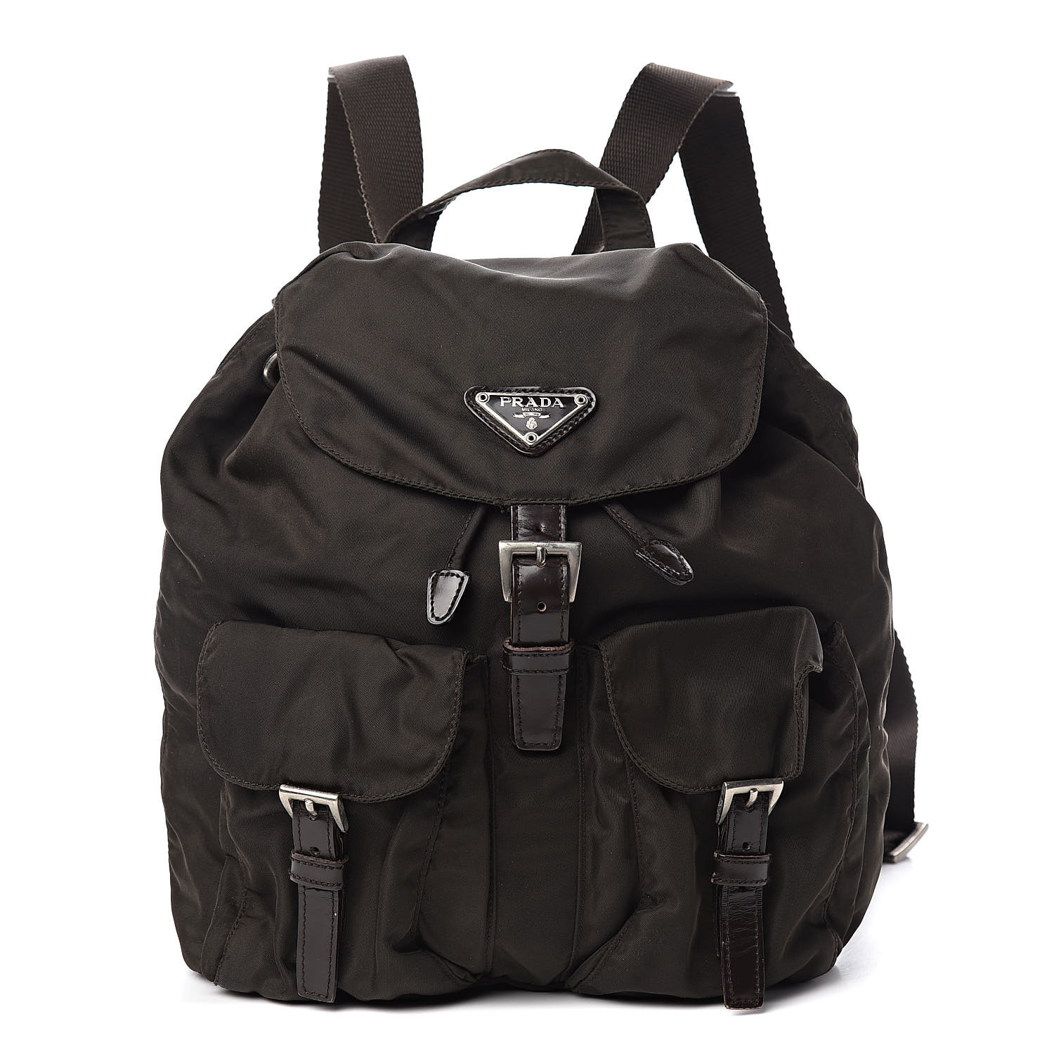 PRADA Tessuto Nylon Vela Small Backpack Brown 518177