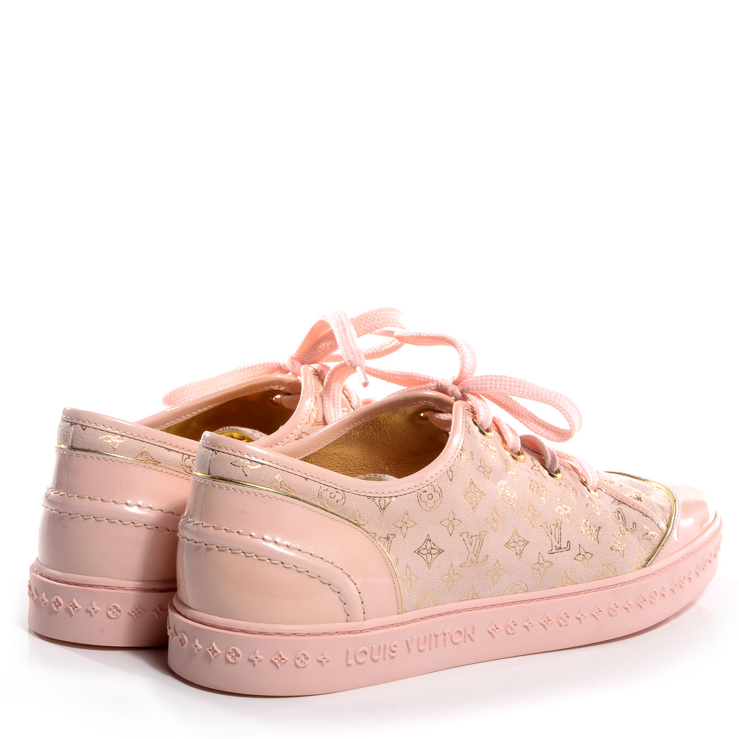 LOUIS VUITTON Patent Monogram Sneakers 39 Pink 70775