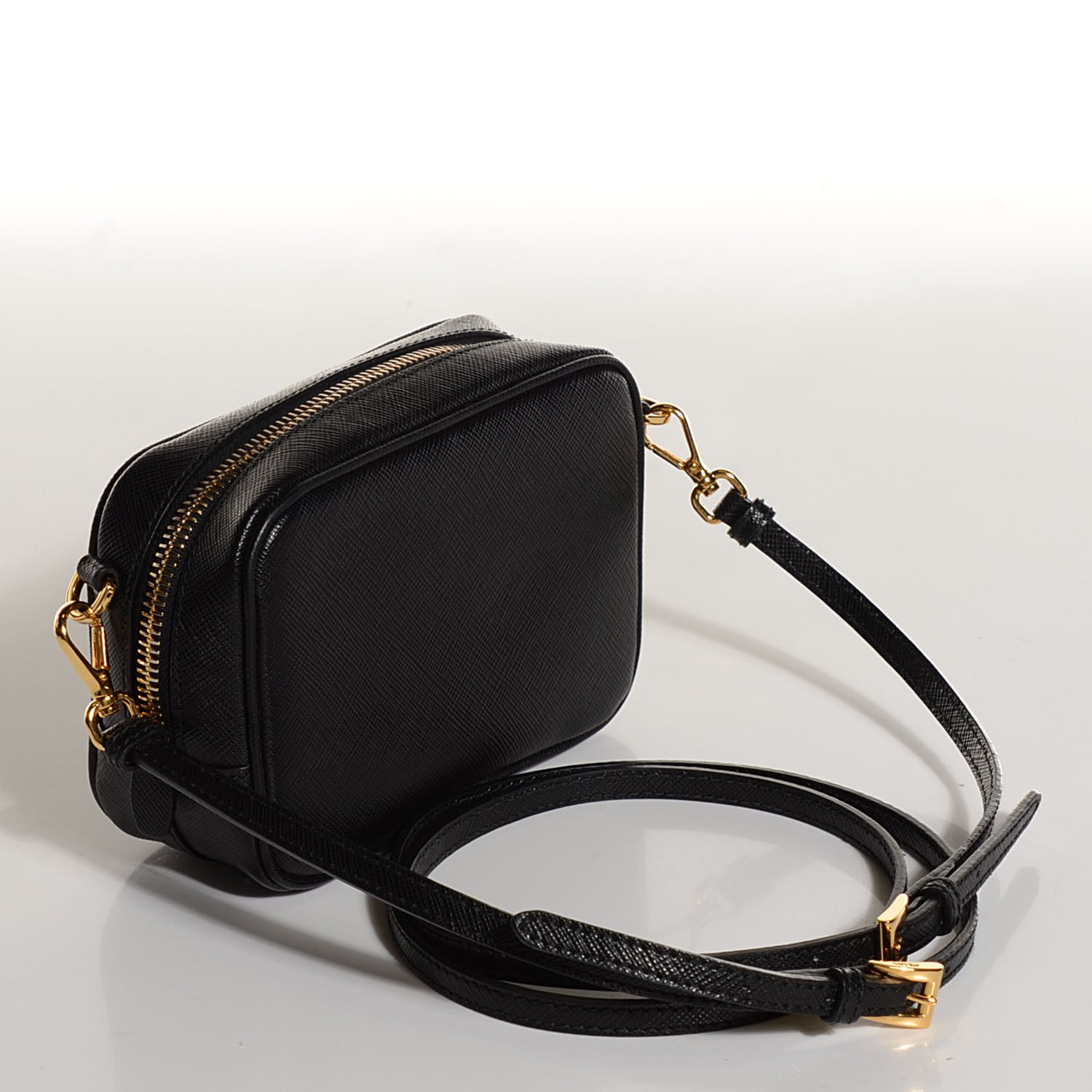 PRADA Saffiano Mini Camera Crossbody Bag Nero Black 103500