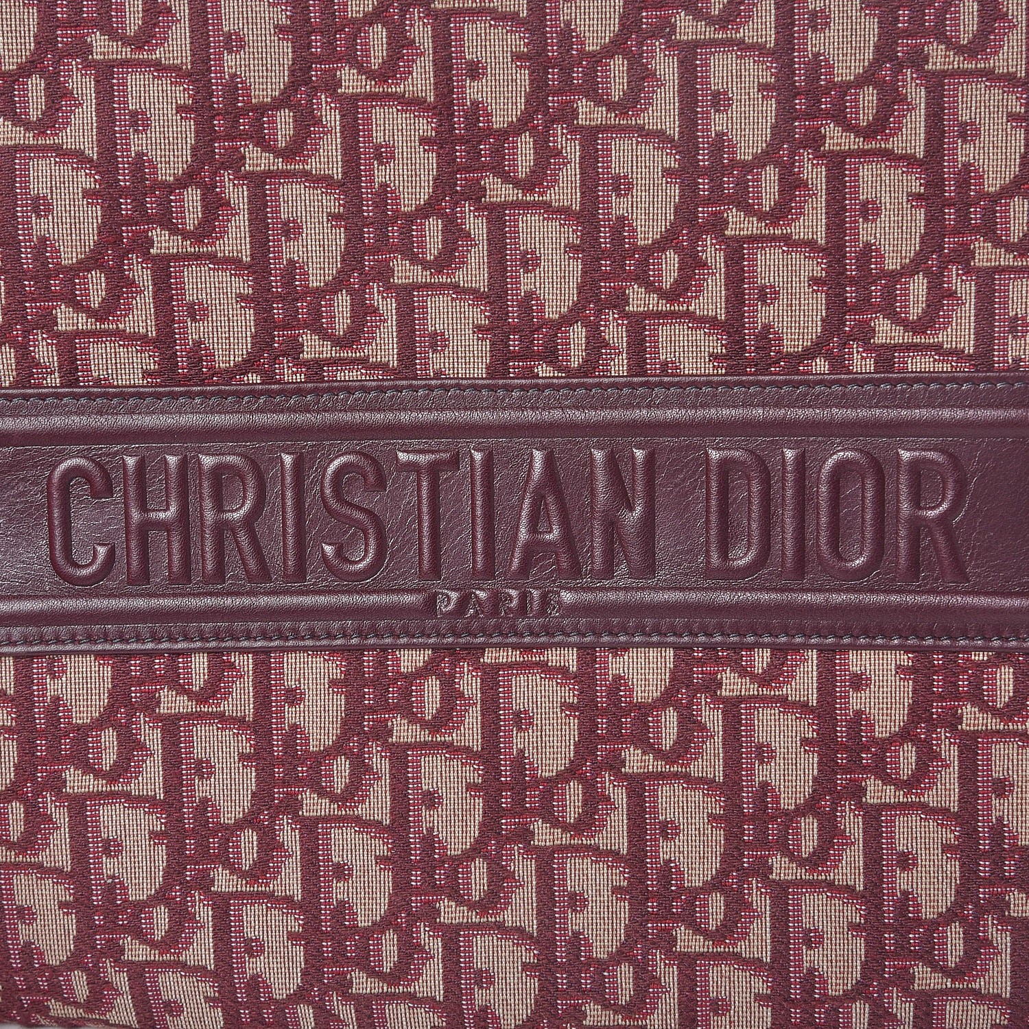CHRISTIAN DIOR Oblique Logo Pouch Burgundy 296196