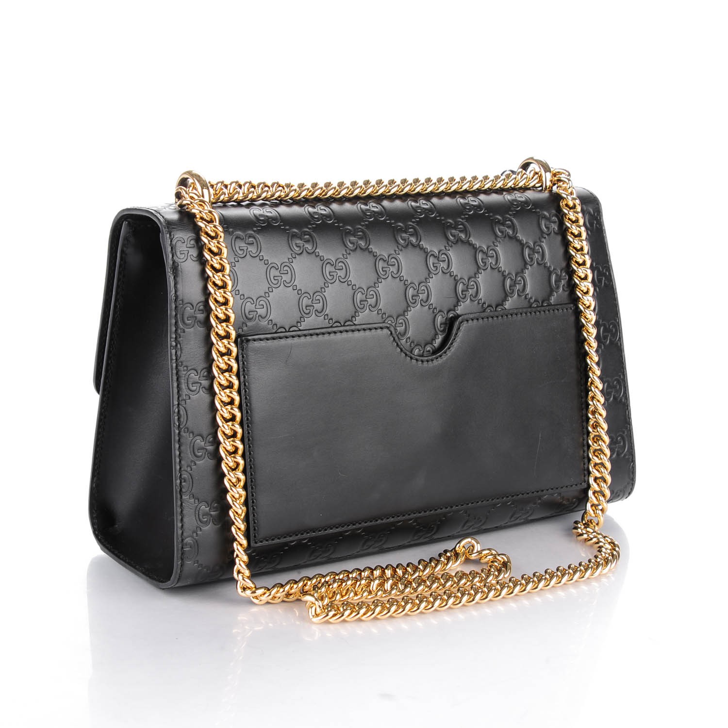 GUCCI Guccissima Medium Padlock Shoulder Bag Black 151719