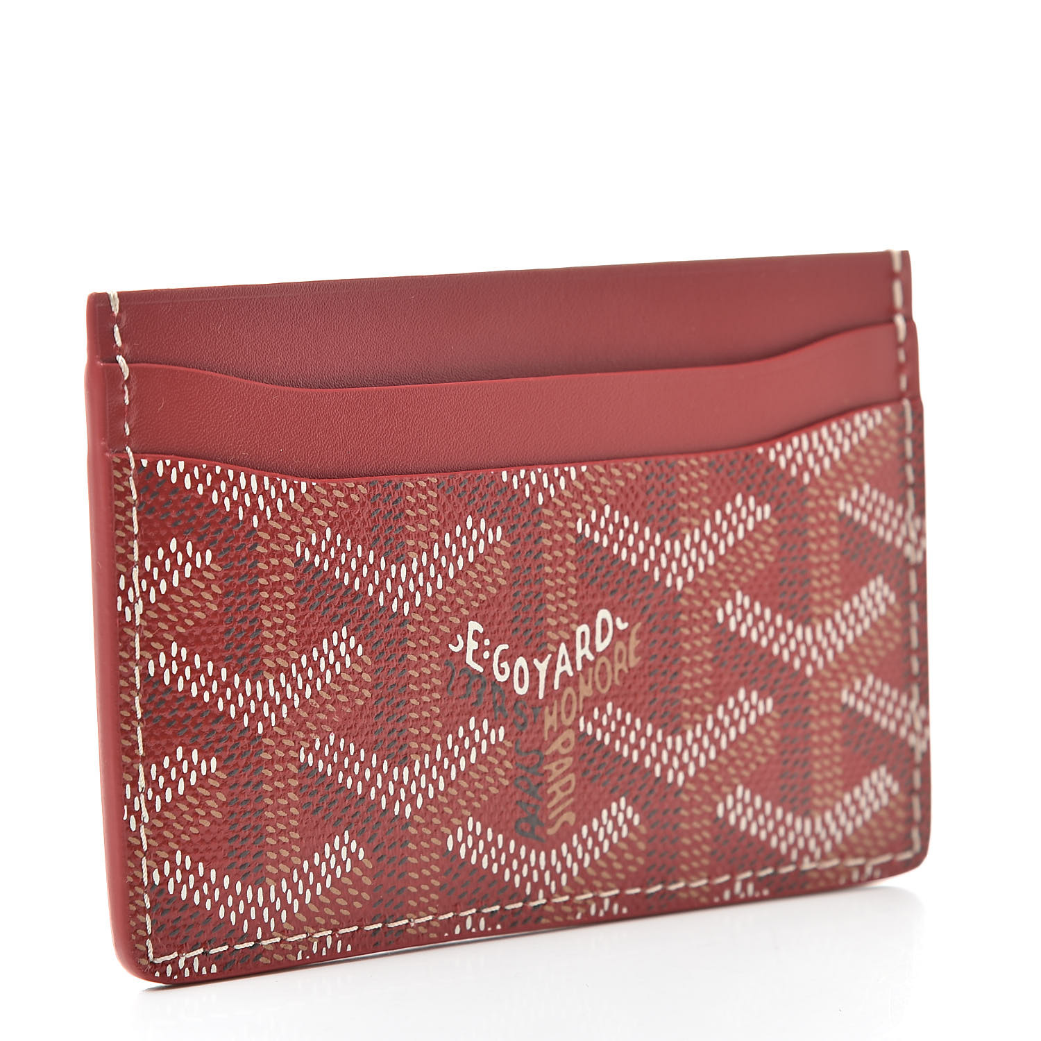 GOYARD Goyardine Saint Sulpice Card Holder Red 521914