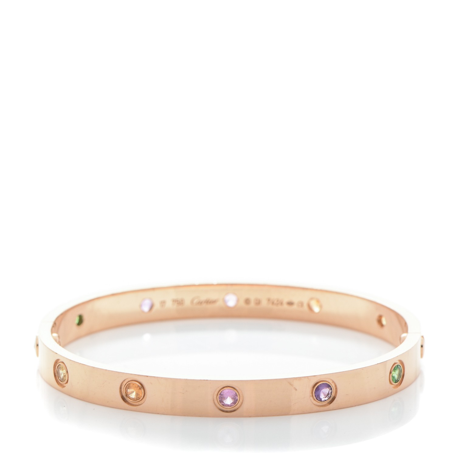 cartier love bracelet pink gold sapphires garnets amethysts