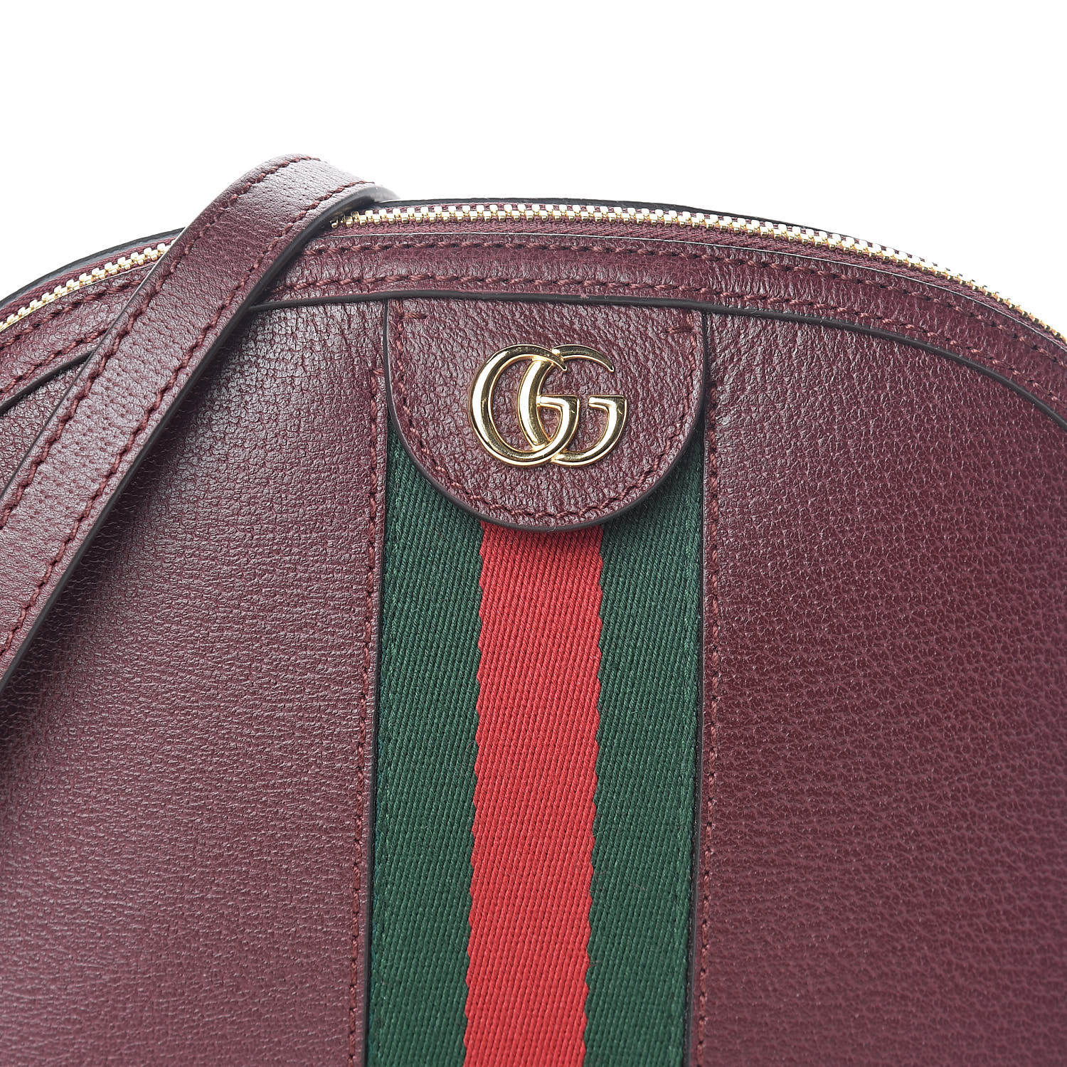 GUCCI Calfskin GG Web Small Ophidia Shoulder Bag Burgundy 515827