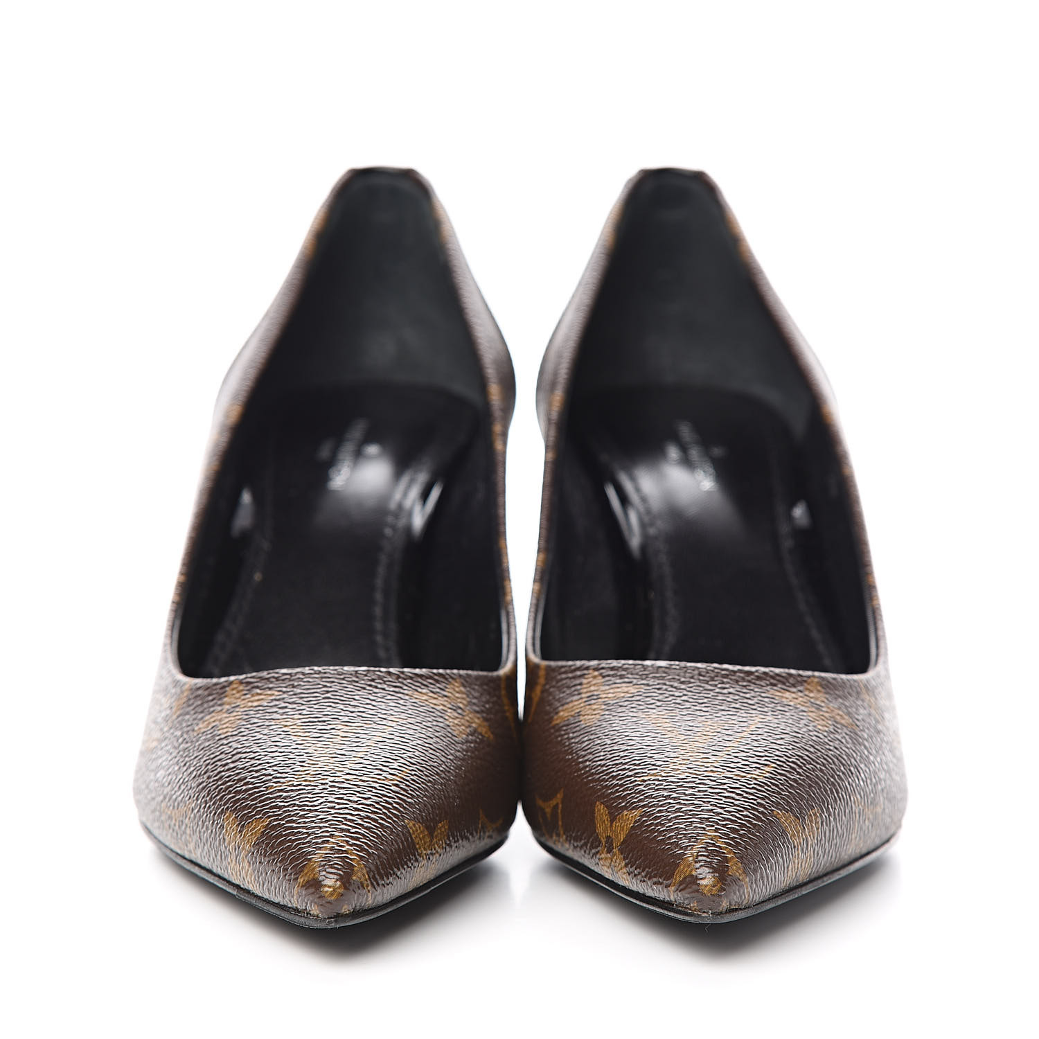 LOUIS VUITTON Monogram Cherie Pumps 36 Black 516484