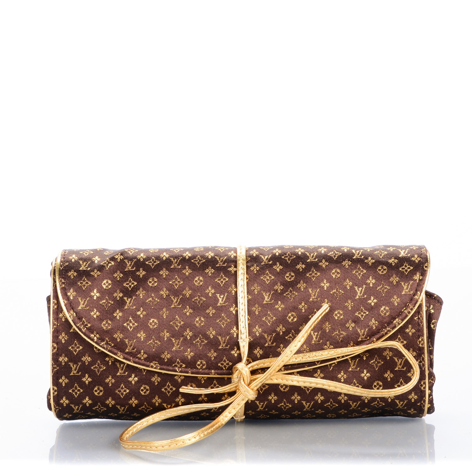 LOUIS VUITTON Monogram Satin Aumoniere Jewelry Roll Case 136106