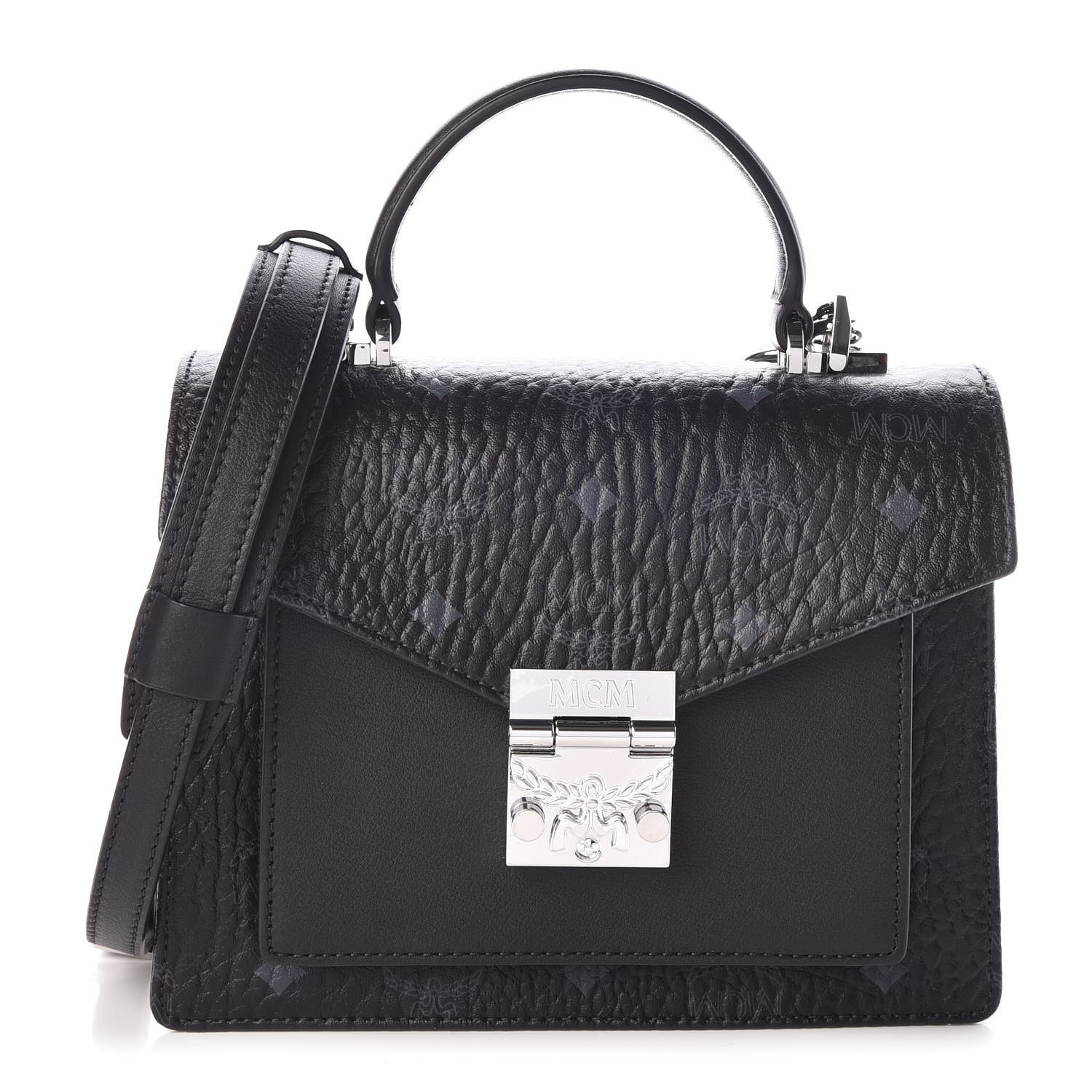 MCM Visetos Small Patricia Satchel Black 321080