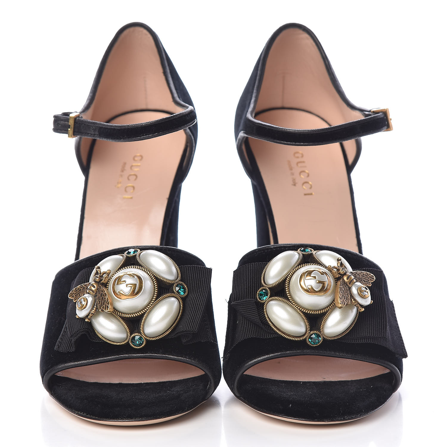 gucci velvet sandal with bee