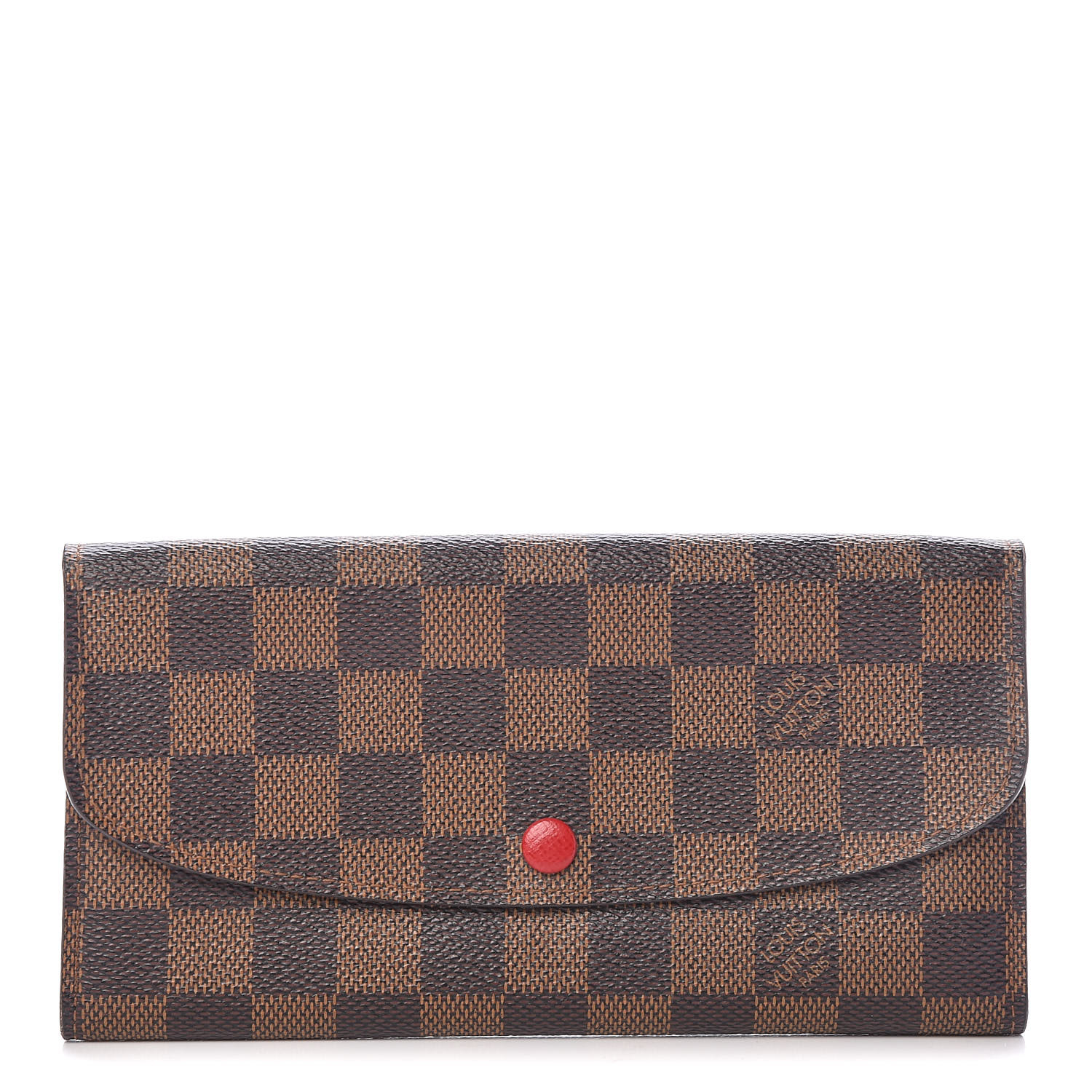 Louis Vuitton Damier Ebene Emilie Wallet Red