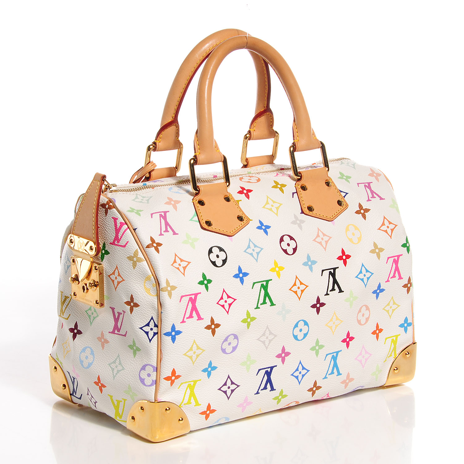 LOUIS VUITTON Multicolor Speedy 30 White 89050