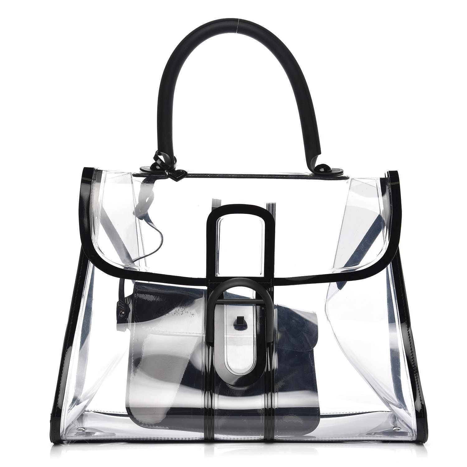 DELVAUX PVC X Ray Brillant Satchel Black 344535