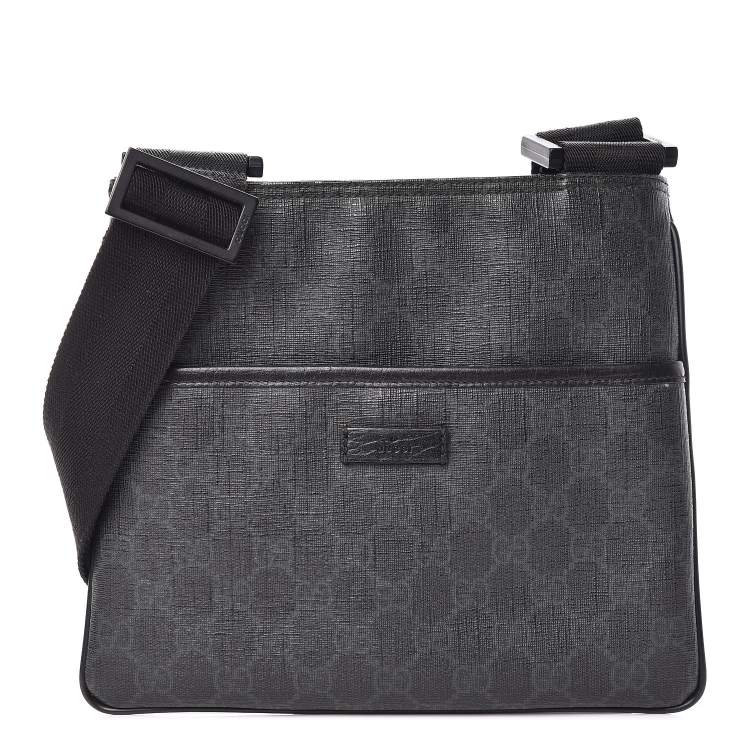 Gucci Gg Supreme Monogram Crossbody Messenger Bag Black