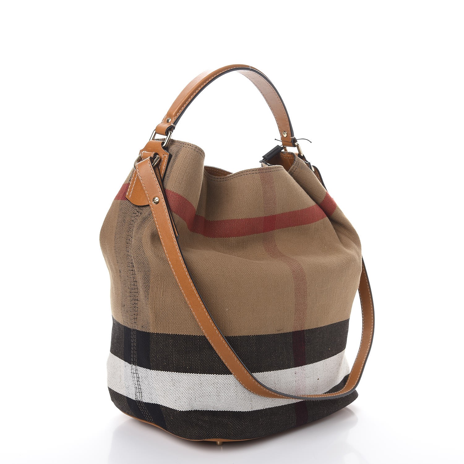 burberry canvas check medium ashby hobo
