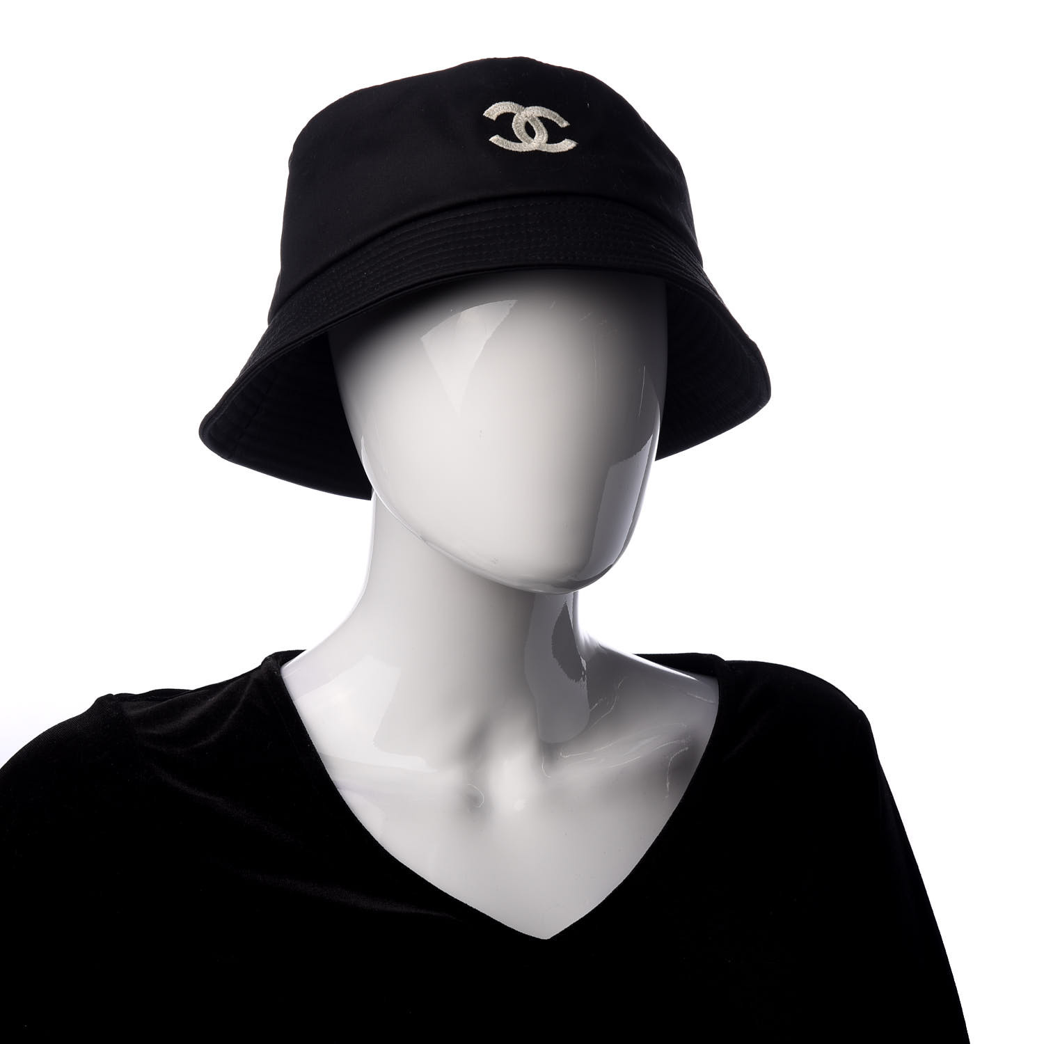 CHANEL Canvas CC Bucket Hat L Black 708374 | FASHIONPHILE