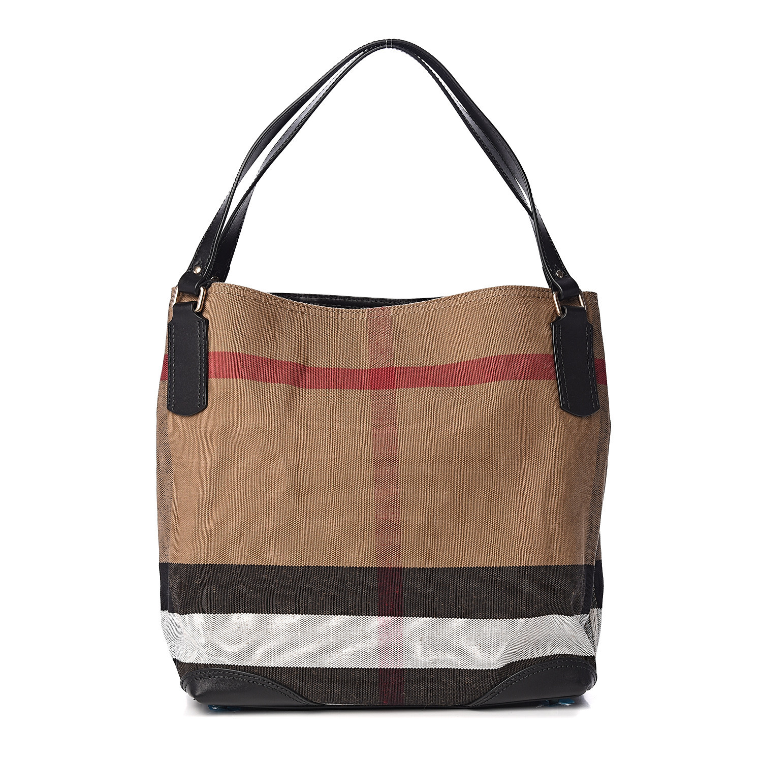 BURBERRY Canvas Mega Check Medium Maidstone Tote Black 551030