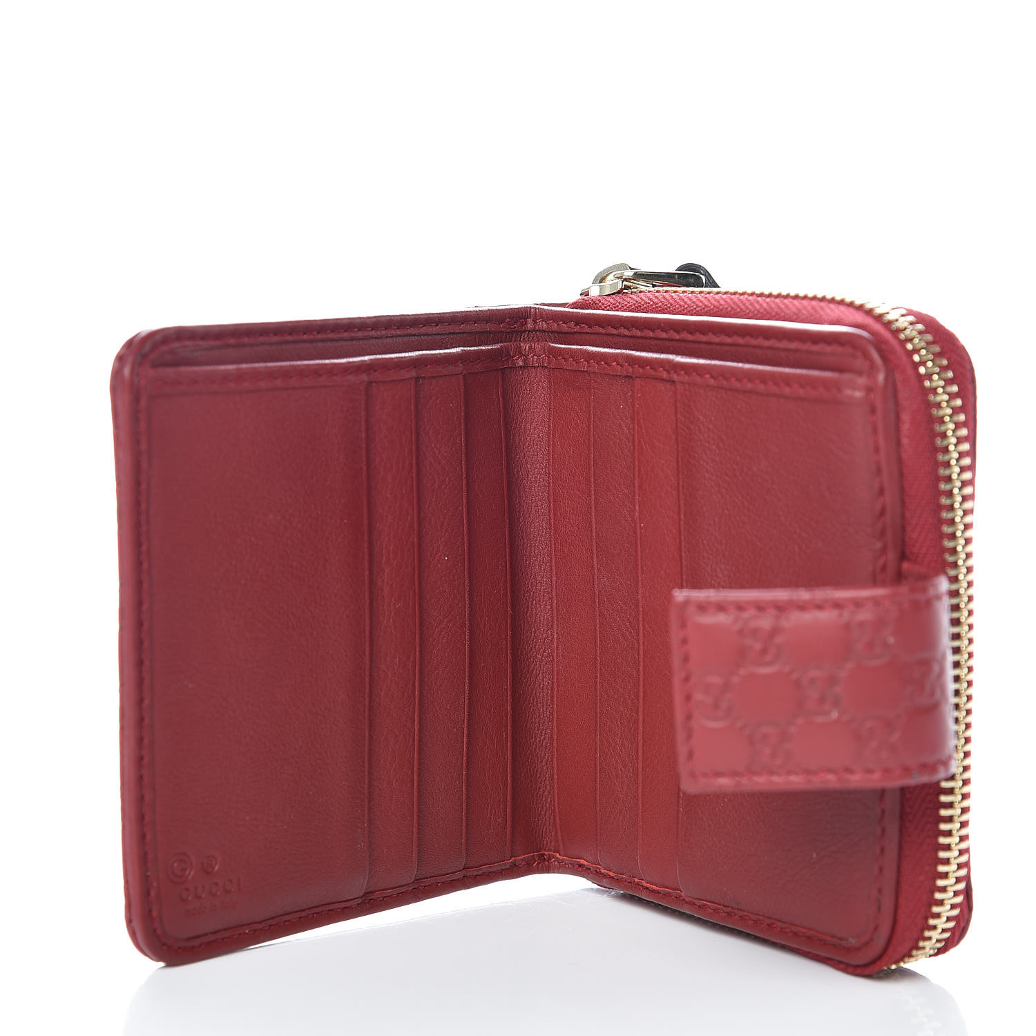 GUCCI Microguccissima Compact Wallet Red 393595