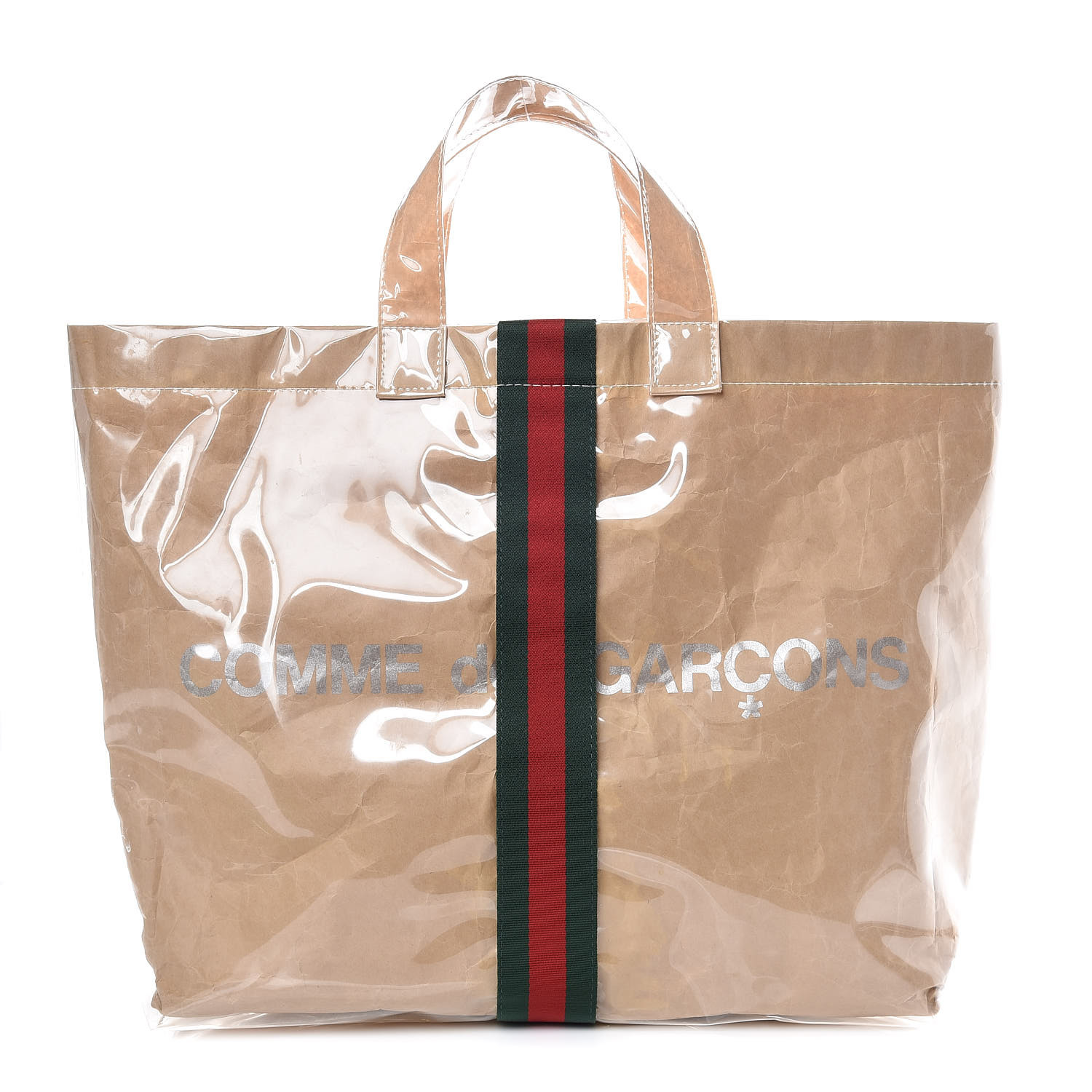 gucci x comme des garcons tote plastic clear