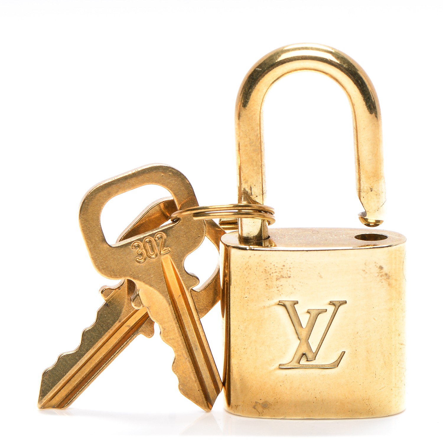 LOUIS VUITTON Brass Lock and 2 Keys Set #302 194072