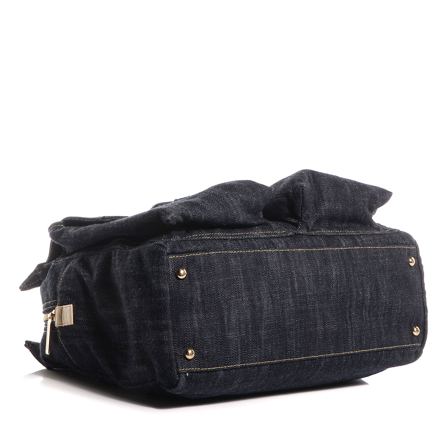 CHANEL Denim CC Double Pocket Shoulder Bag Blue 79403